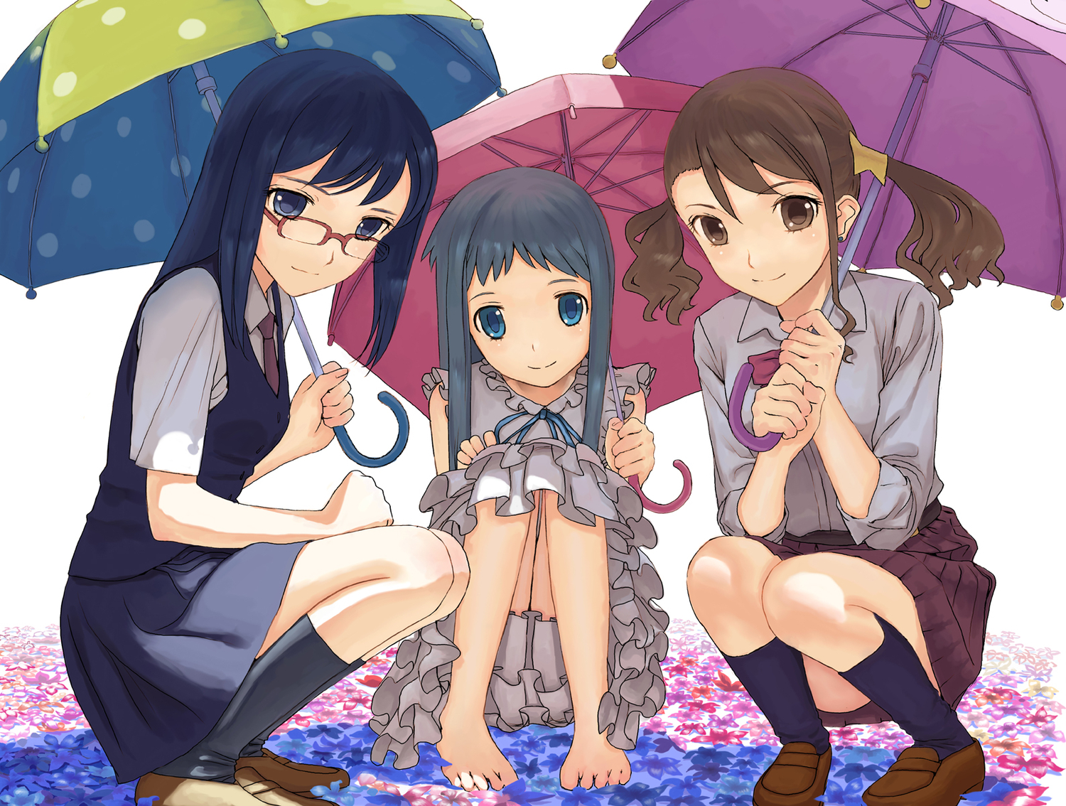 Laden Sie das Animes, Meiko Honma, Anohana, Naruko Anjou, Chiriko Tsurumi-Bild kostenlos auf Ihren PC-Desktop herunter