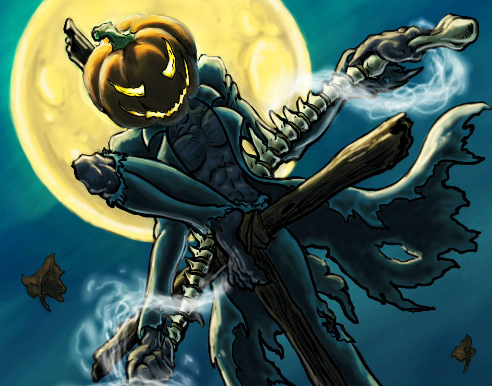 Download mobile wallpaper Halloween, Pumpkin, Dark, Holiday, Creepy, Spooky for free.