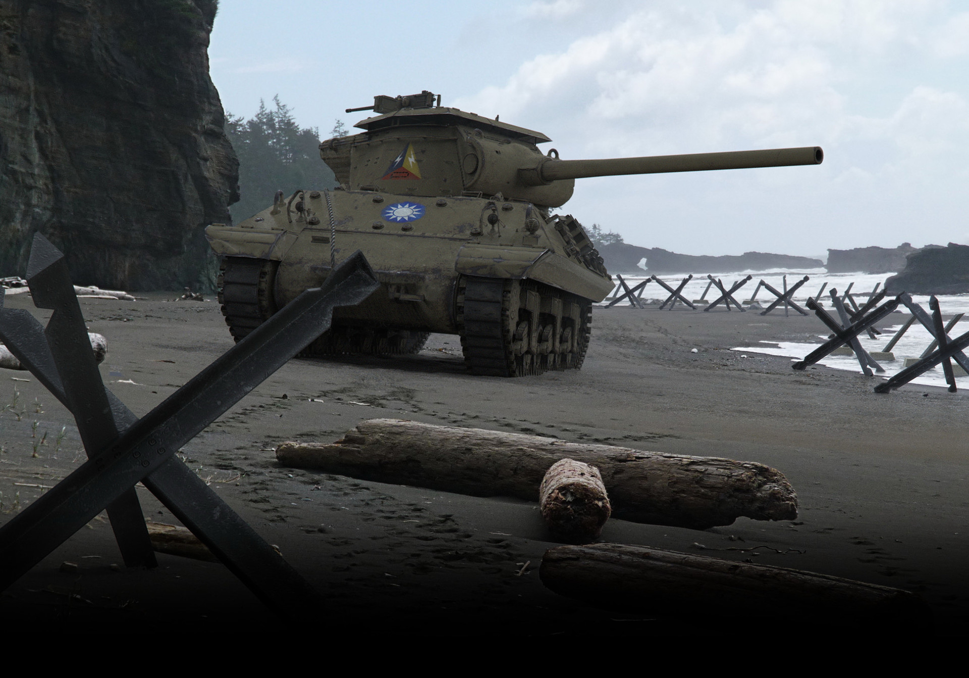 Baixar papel de parede para celular de Praia, World Of Tanks, Tanque, Videogame, M4 Sherman gratuito.
