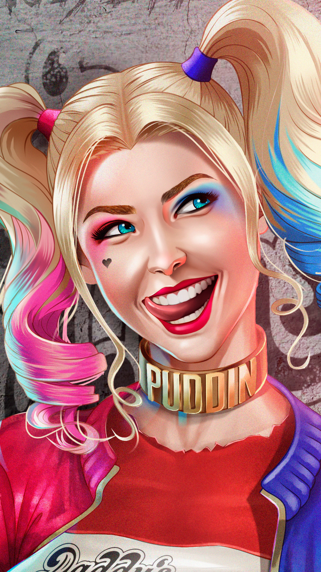 Handy-Wallpaper Lächeln, Blond, Blondinen, Comics, Harley Quinn, Aqua Augen, Dc Comics, Twintails kostenlos herunterladen.