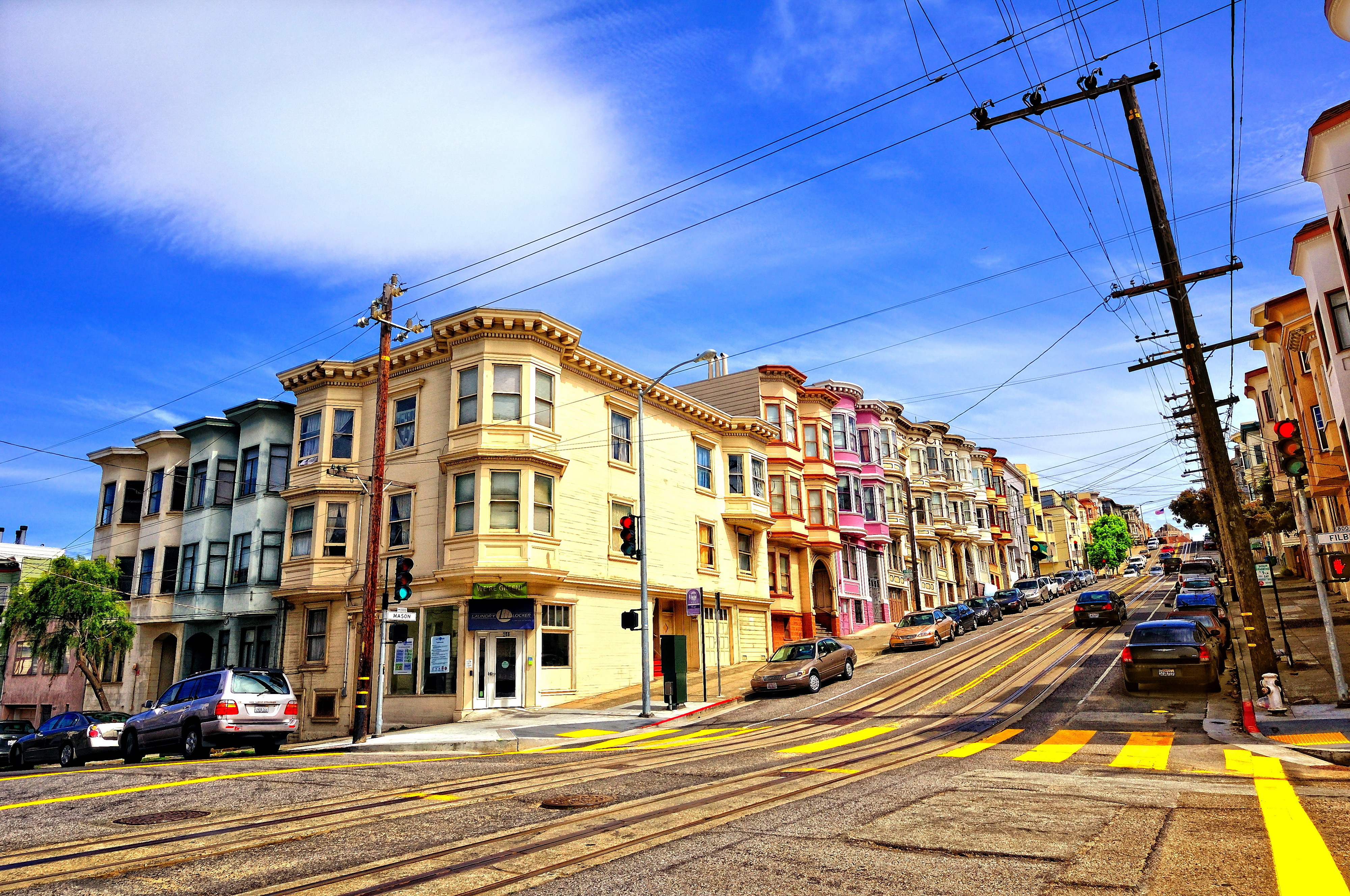 Скачати мобільні шпалери Сан Франциско, Будівля, Міста, Створено Людиною, Дорога безкоштовно.