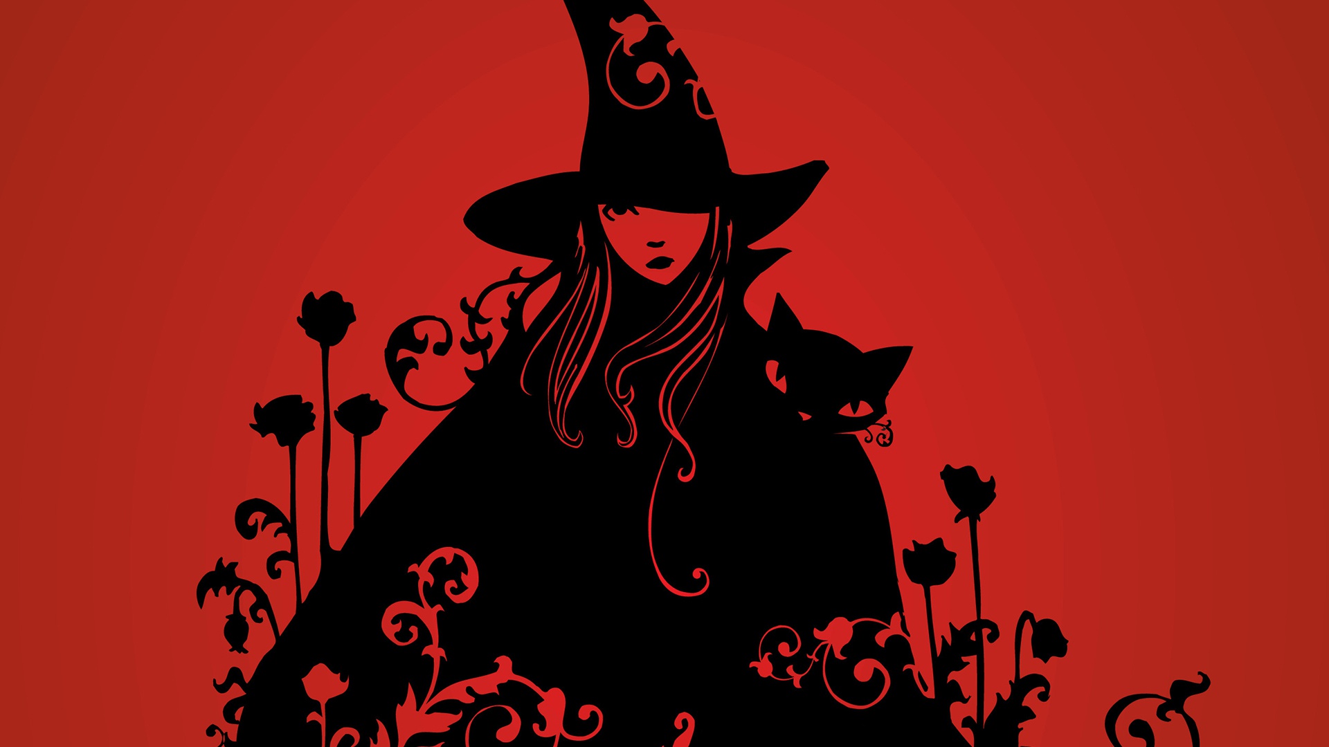 Free download wallpaper Fantasy, Cat, Witch, Witch Hat on your PC desktop