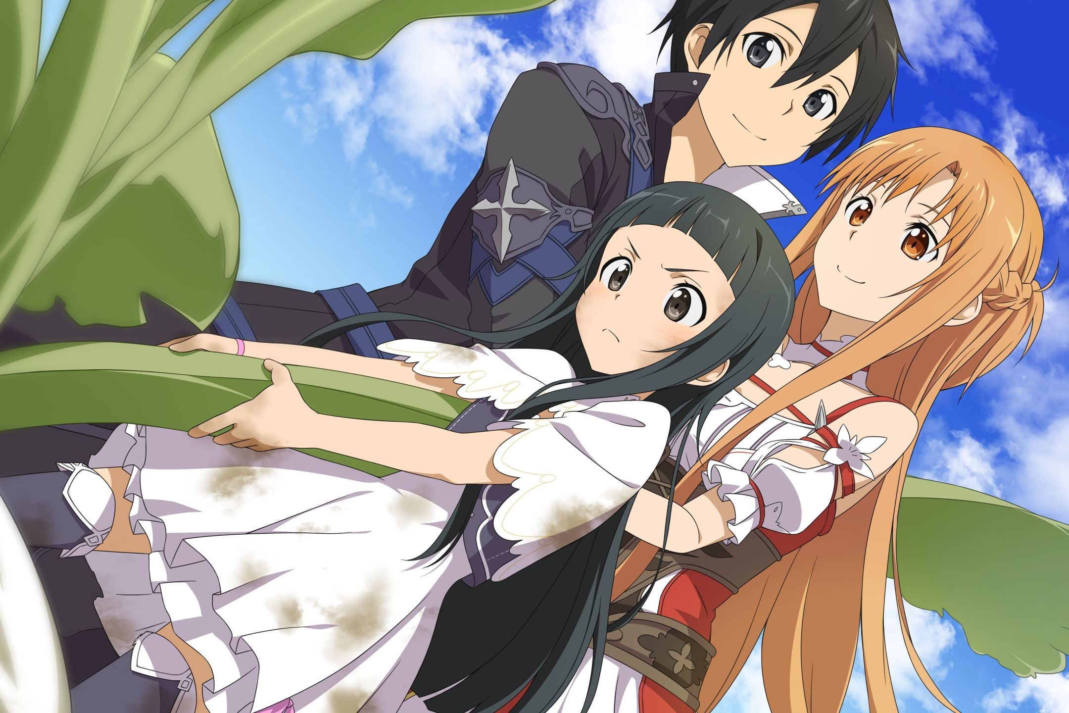 Handy-Wallpaper Animes, Asuna Yuuki, Sword Art Online, Kirito (Schwertkunst Online), Yui (Schwertkunst Online) kostenlos herunterladen.