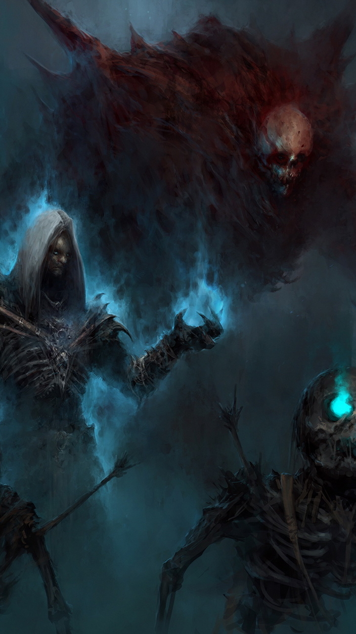 Download mobile wallpaper Diablo, Dark, Skeleton, Undead, Video Game, Diablo Iii, Necromancer (Diablo Iii) for free.