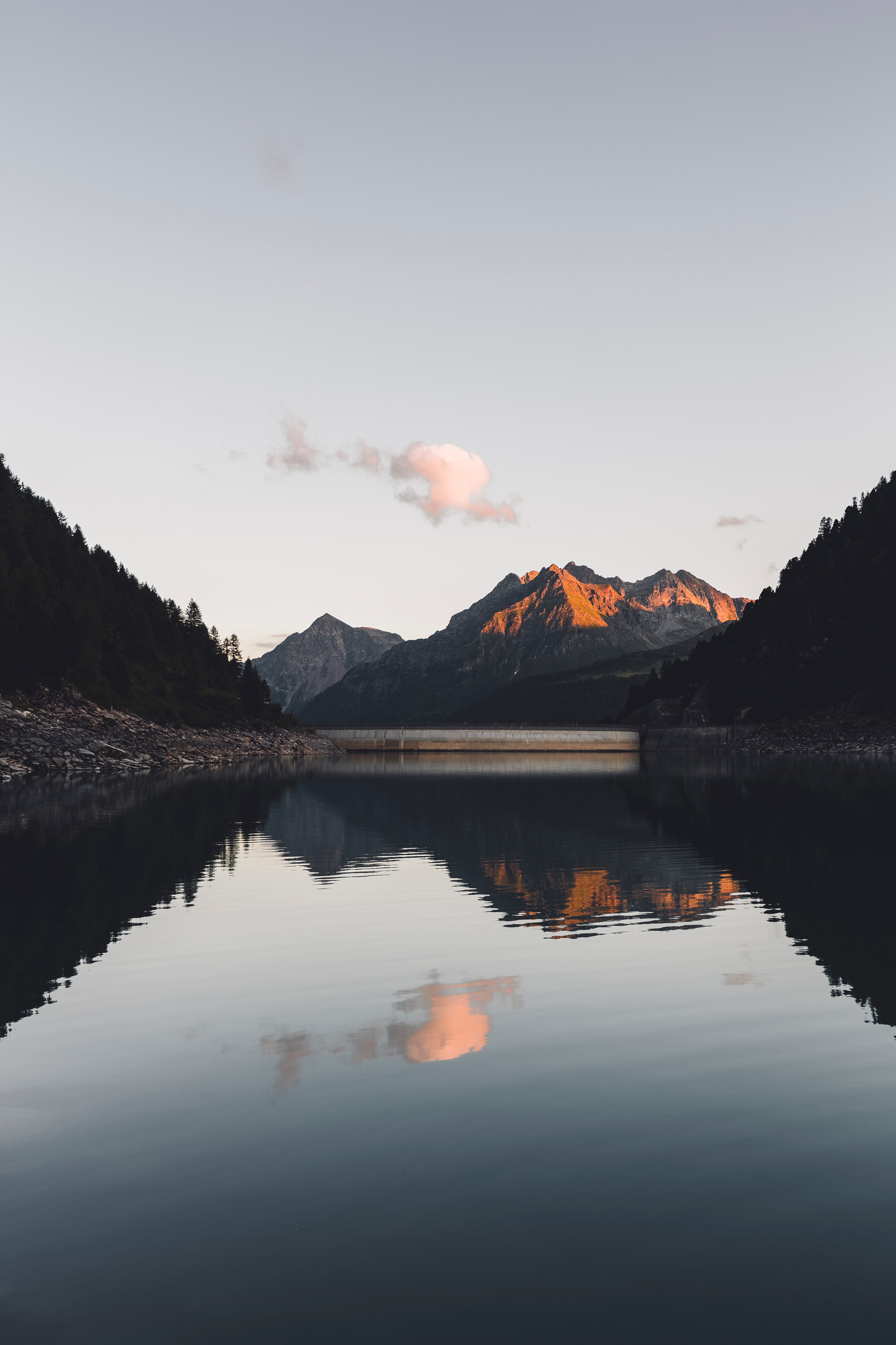 reflection, trees, mountains, landscape, nature, lake wallpapers for tablet