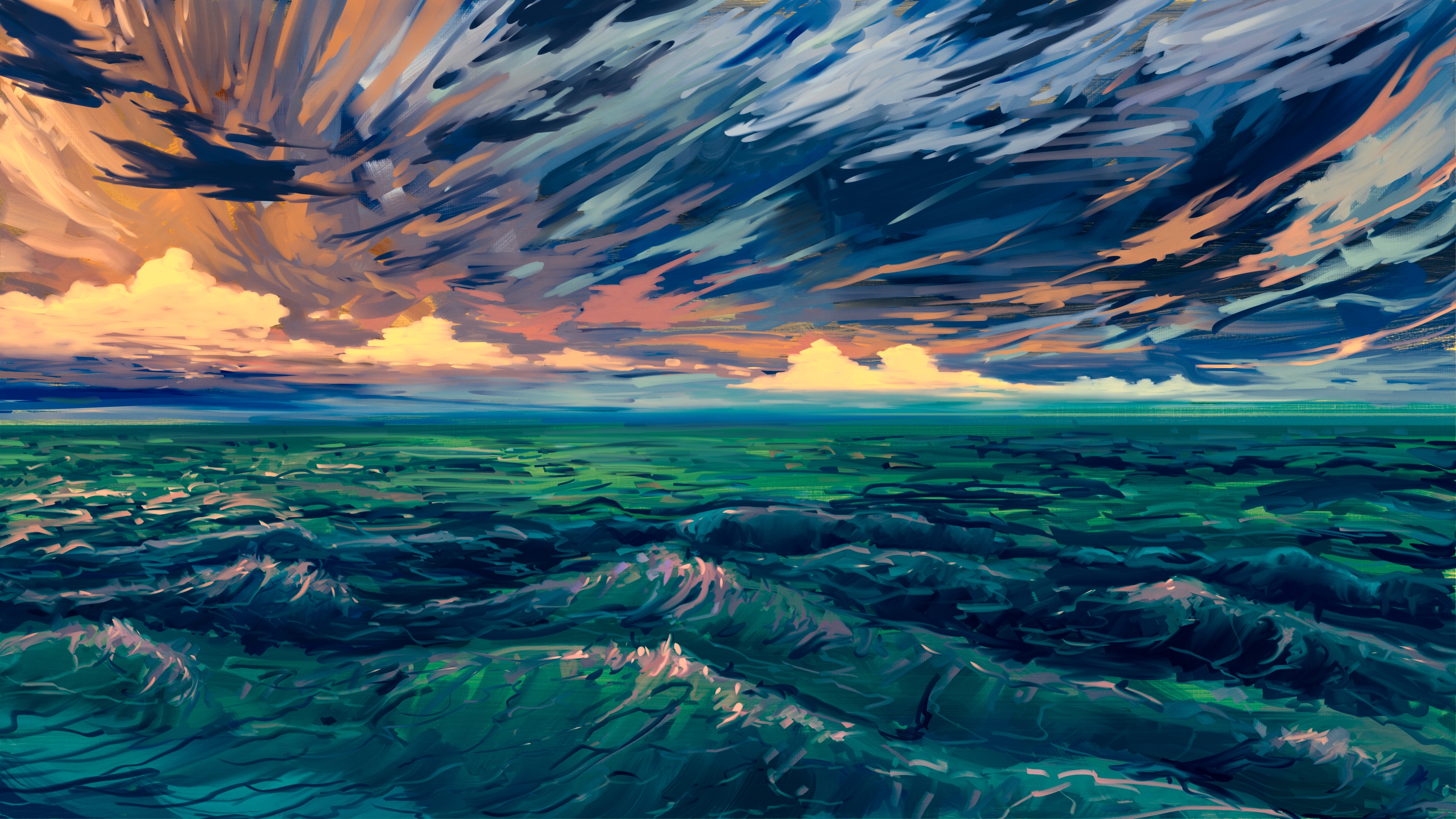 Download mobile wallpaper Sky, Sea, Artistic, Seascape for free.