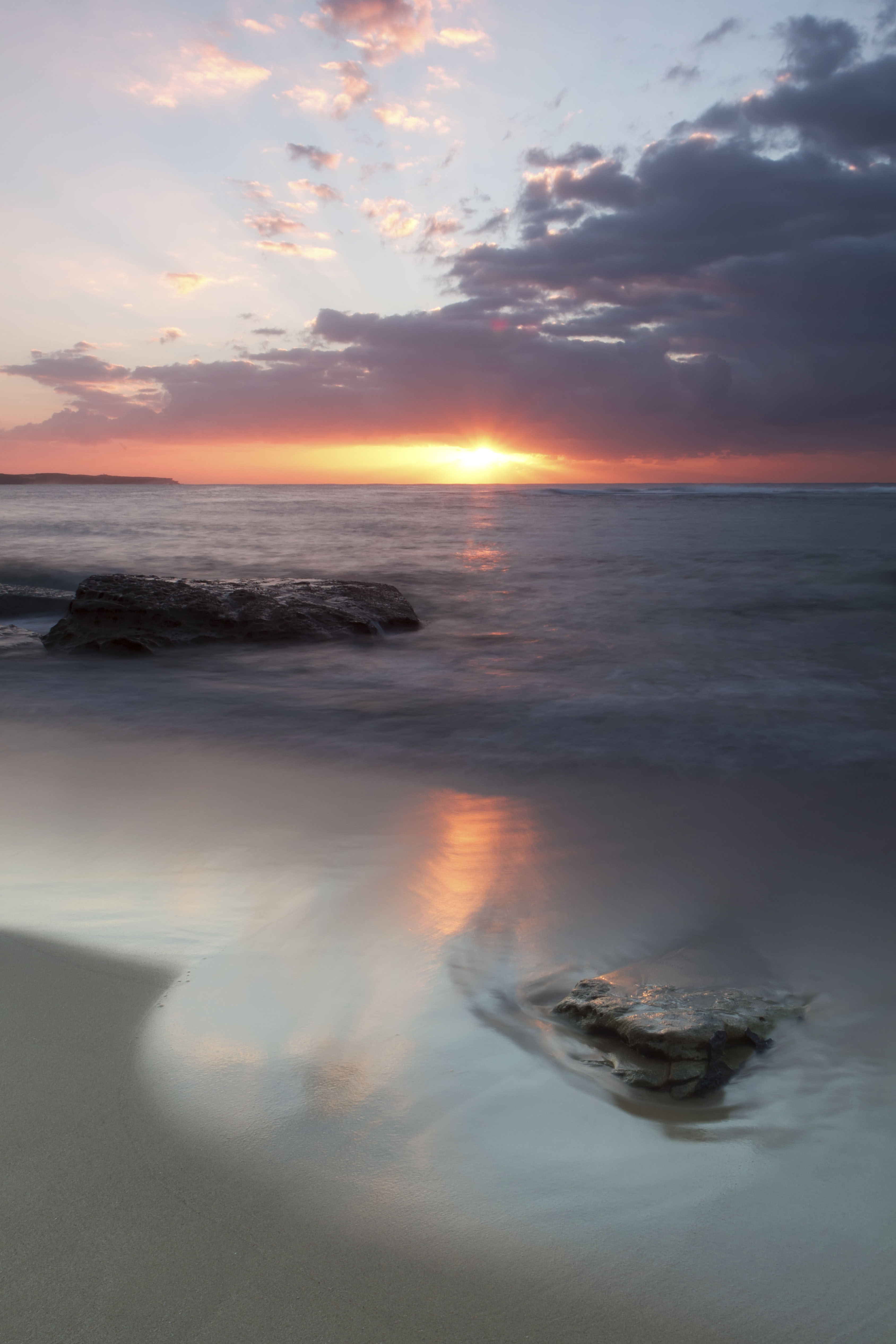 Free download wallpaper Nature, Sky, Sunset, Horizon, Sea, Beach on your PC desktop