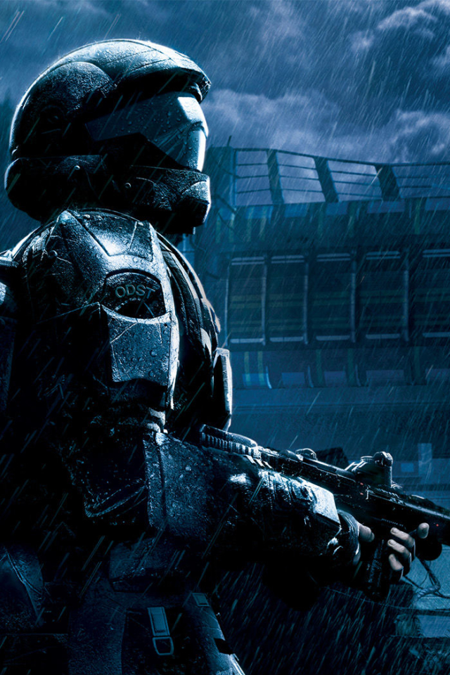 無料モバイル壁紙雨, ハロー, 夜, テレビゲーム, 銃, Halo 3: Odstをダウンロードします。