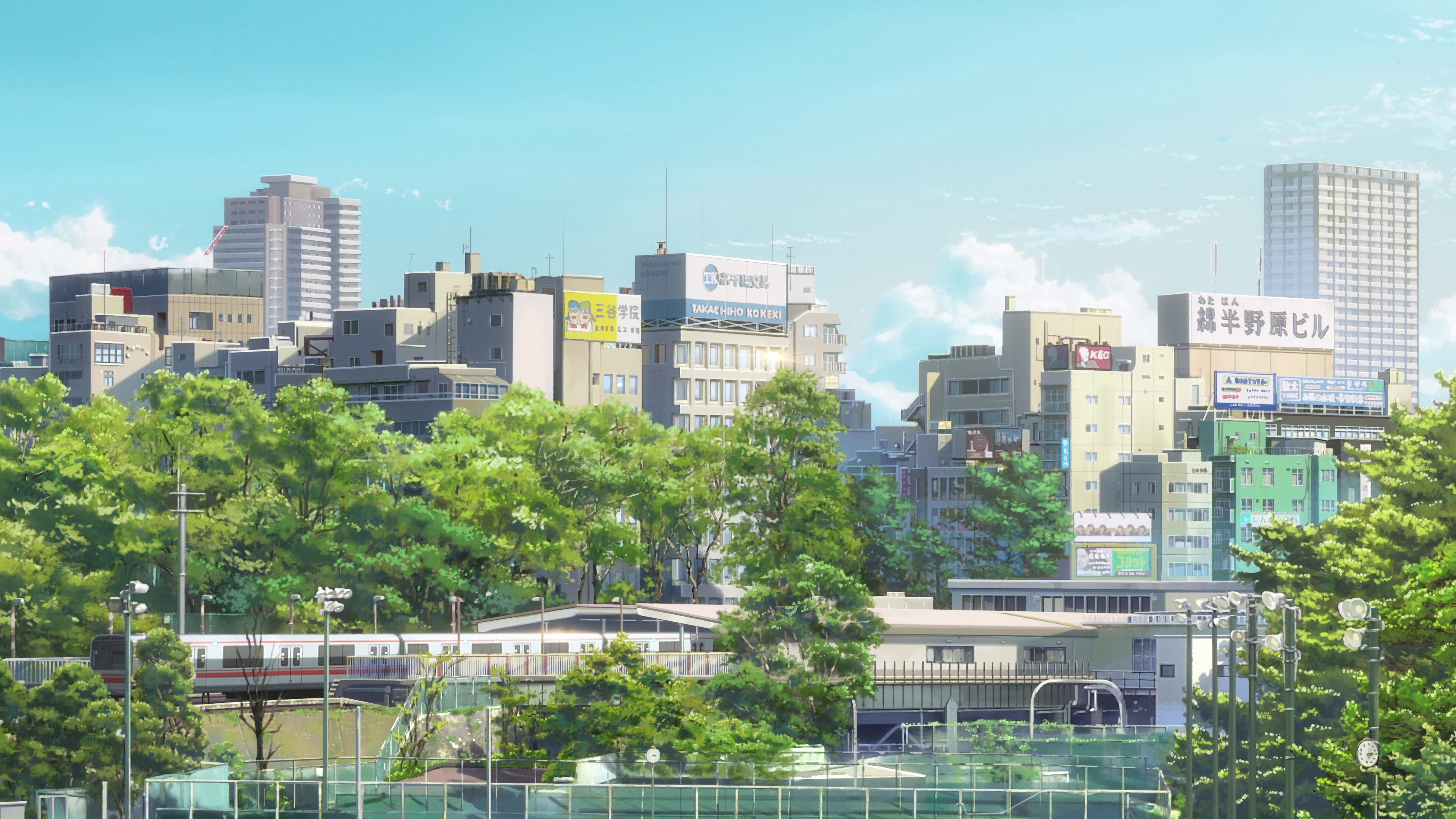 856336 baixar papel de parede anime, your name, cidade, kimi no na wa, tóquio, estação de trem, trem - protetores de tela e imagens gratuitamente