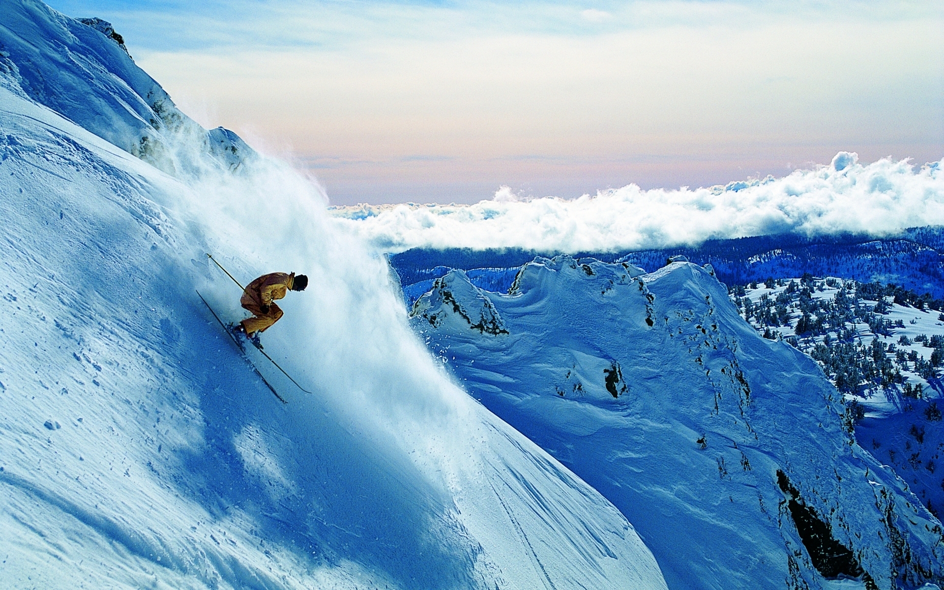 PCデスクトップにスポーツ, 冬, 山脈, 雪画像を無料でダウンロード