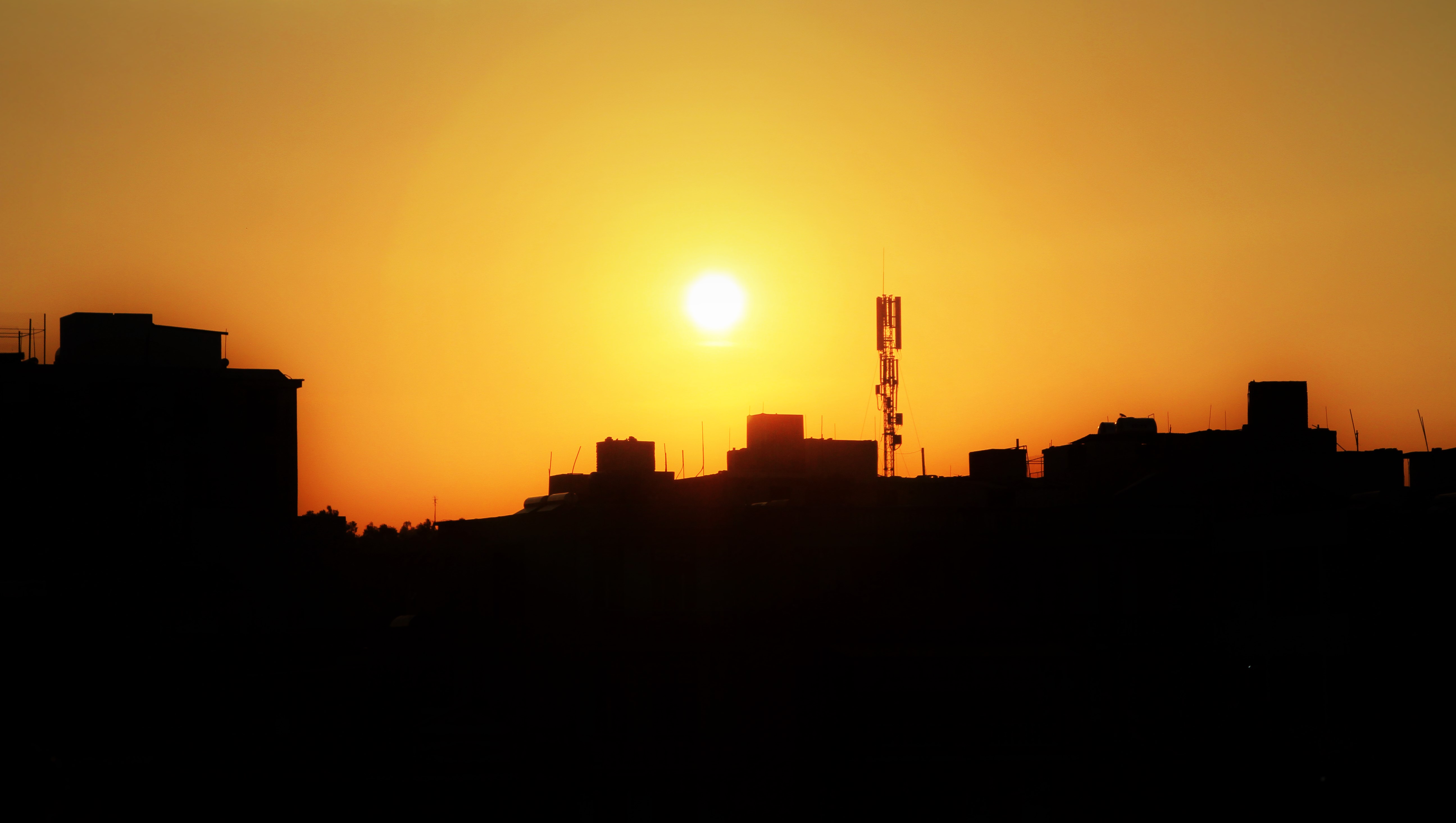 Free download wallpaper Sunset, Sun, City, Photography on your PC desktop