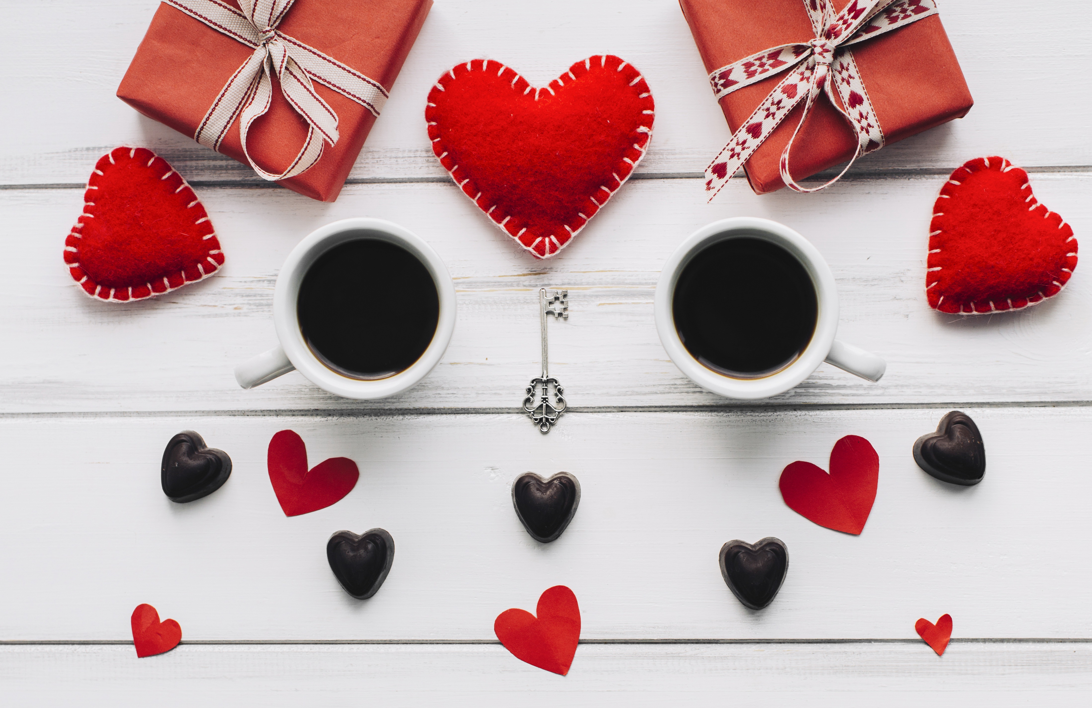 Free download wallpaper Valentine's Day, Love, Coffee, Still Life, Holiday, Gift, Heart on your PC desktop