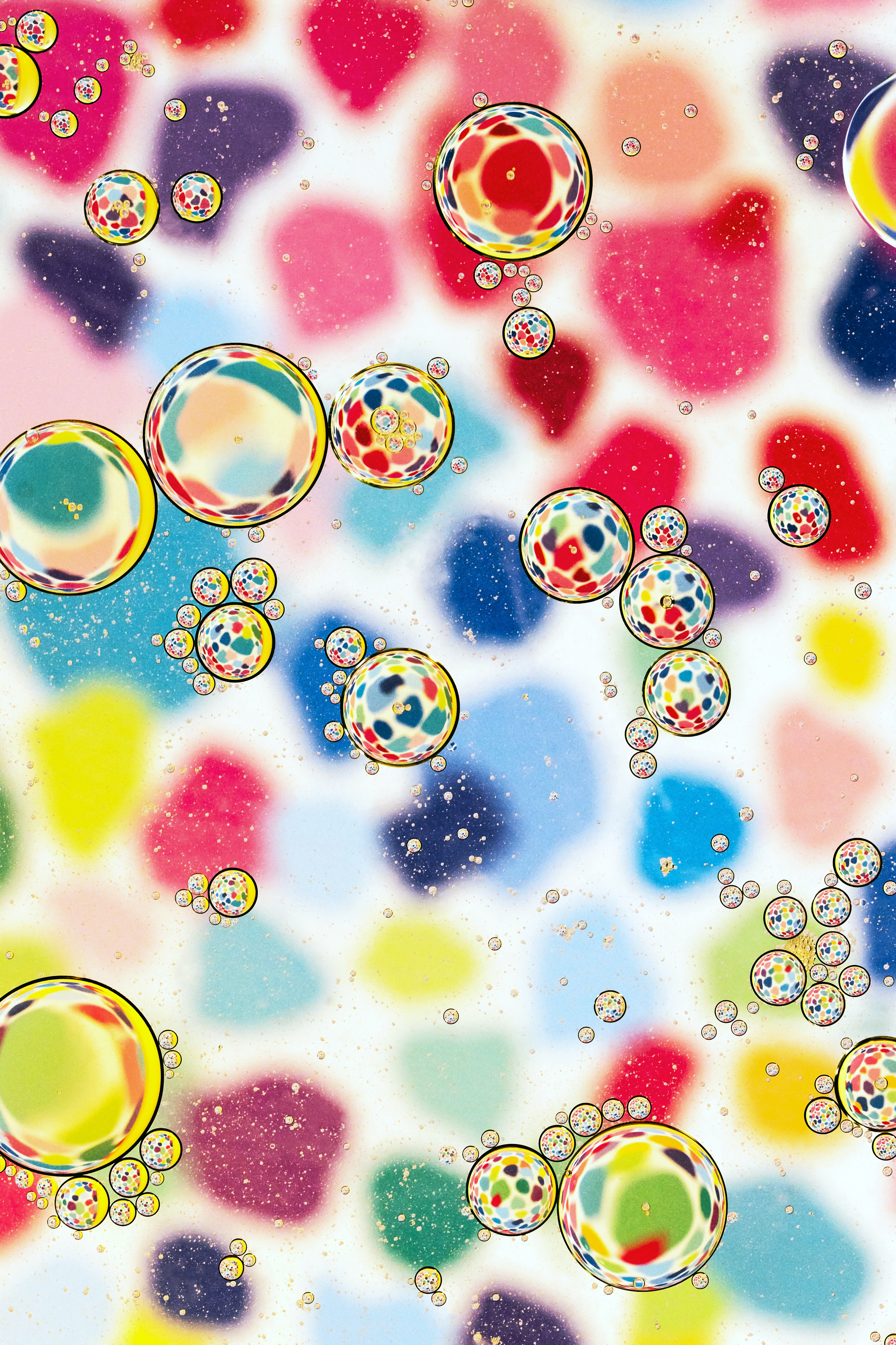 104189 завантажити шпалери бульбашки, абстракція, вода, різнобарвний, строката, розмитість, гладкою - заставки і картинки безкоштовно