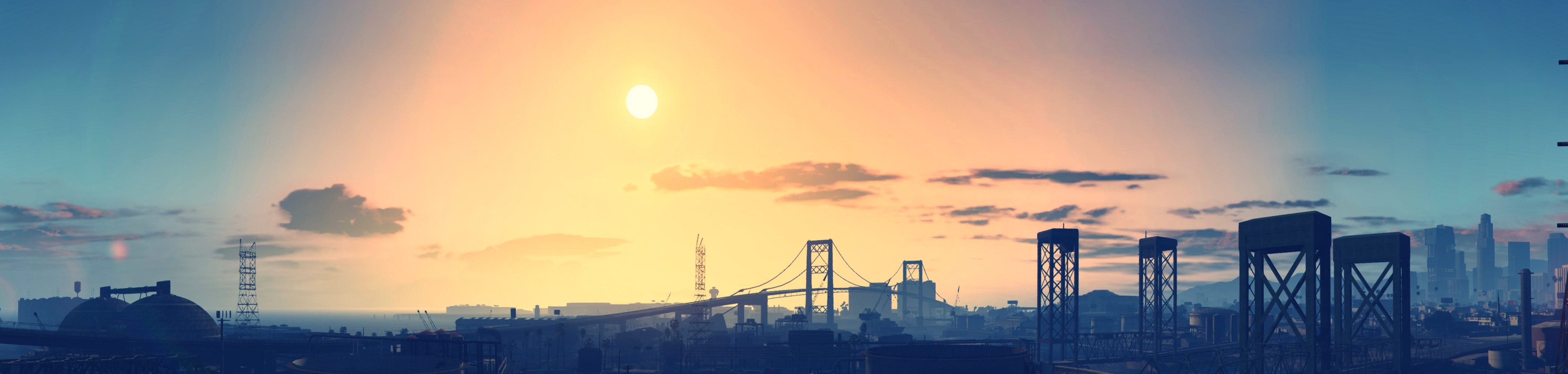 Free download wallpaper Sky, Sun, City, Cloud, Video Game, Grand Theft Auto, Grand Theft Auto V on your PC desktop