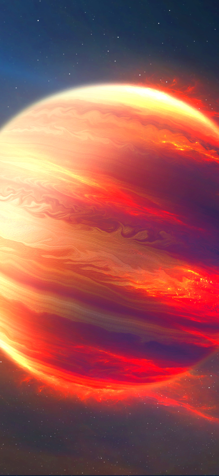 Handy-Wallpaper Planet, Science Fiction, Orange Farbe) kostenlos herunterladen.