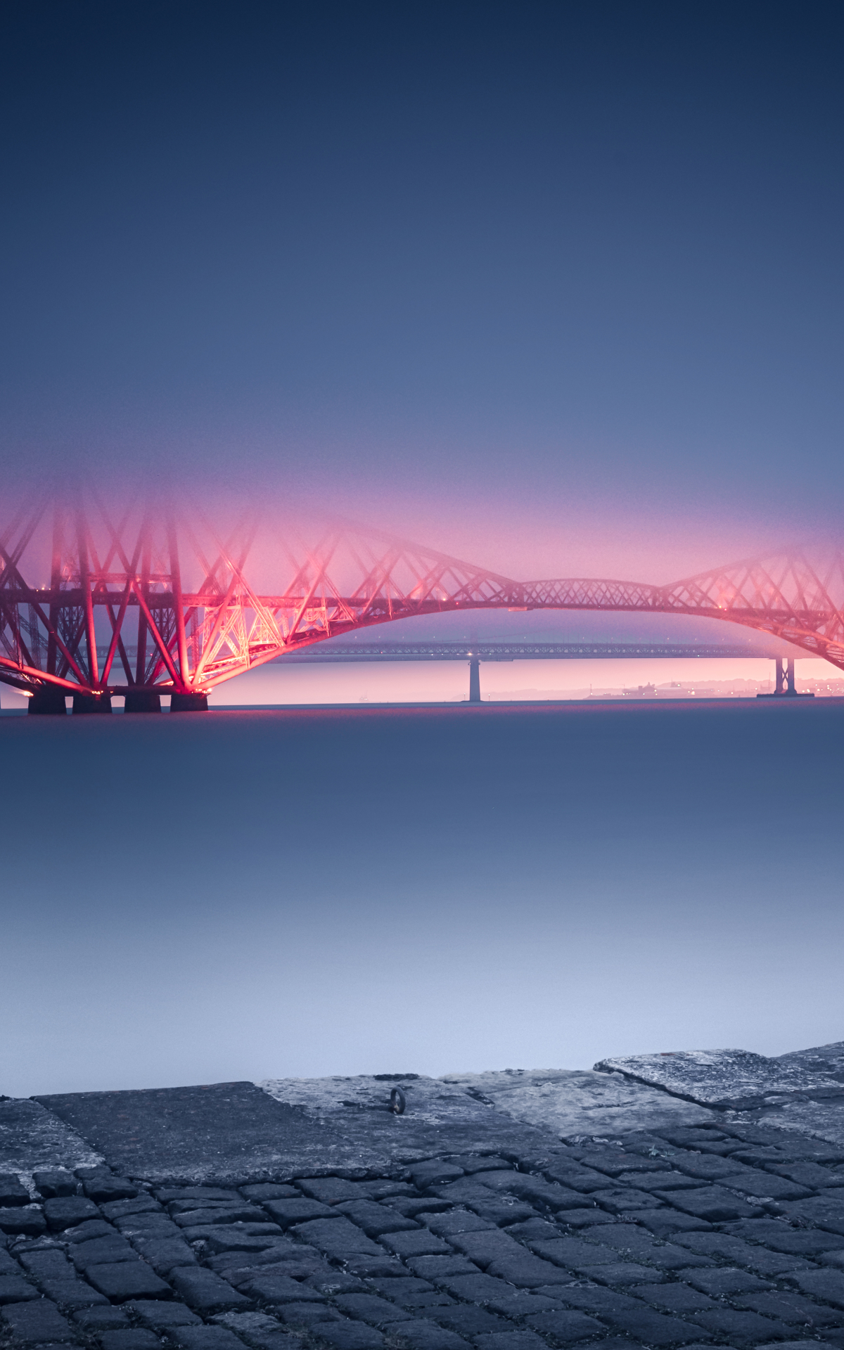 Download mobile wallpaper Bridges, Fog, Scotland, Forth Bridge, Man Made for free.