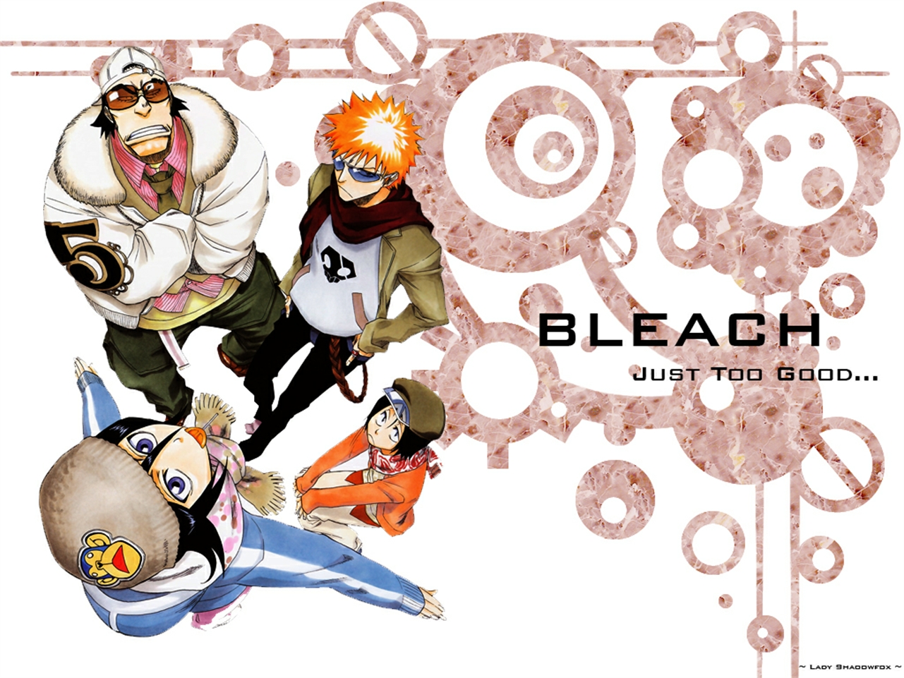 Download mobile wallpaper Anime, Bleach, Rukia Kuchiki, Ichigo Kurosaki, Hanataro Yamada for free.