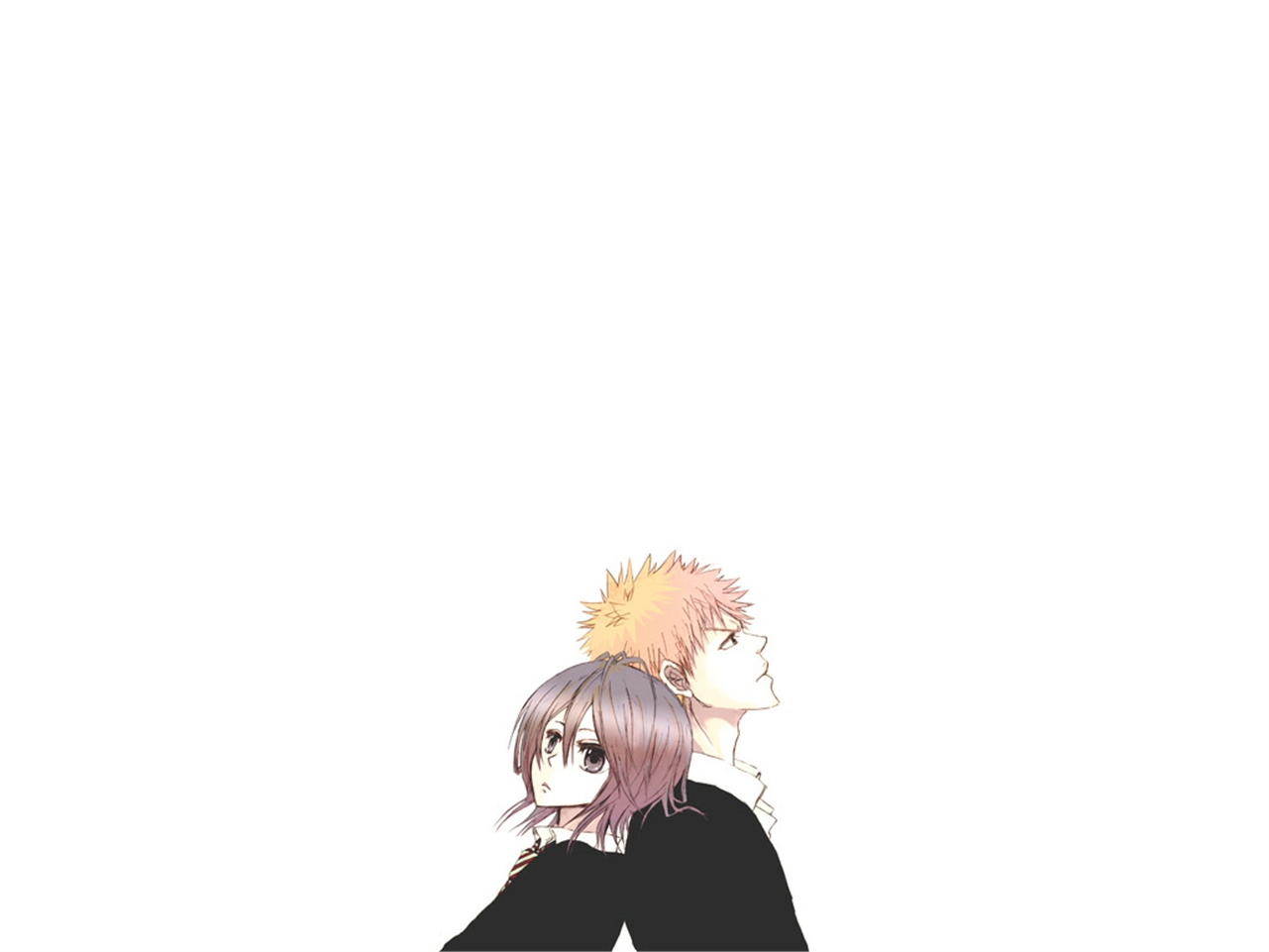 Handy-Wallpaper Bleach, Rukia Kuchiki, Animes, Ichigo Kurosaki kostenlos herunterladen.