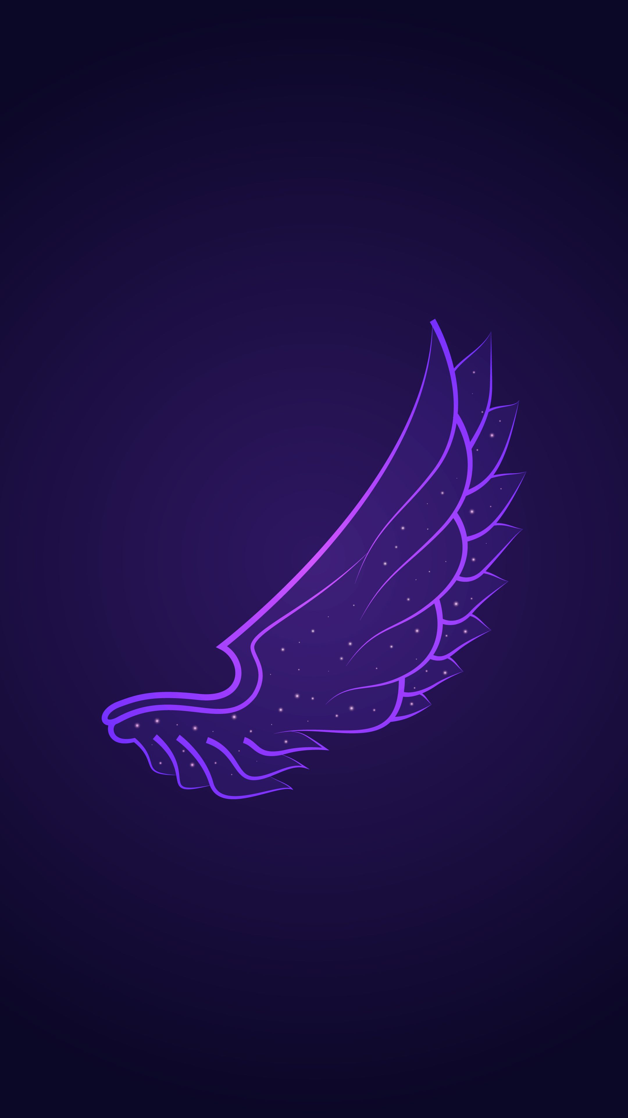 Download mobile wallpaper Purple, Wings, Artistic for free.