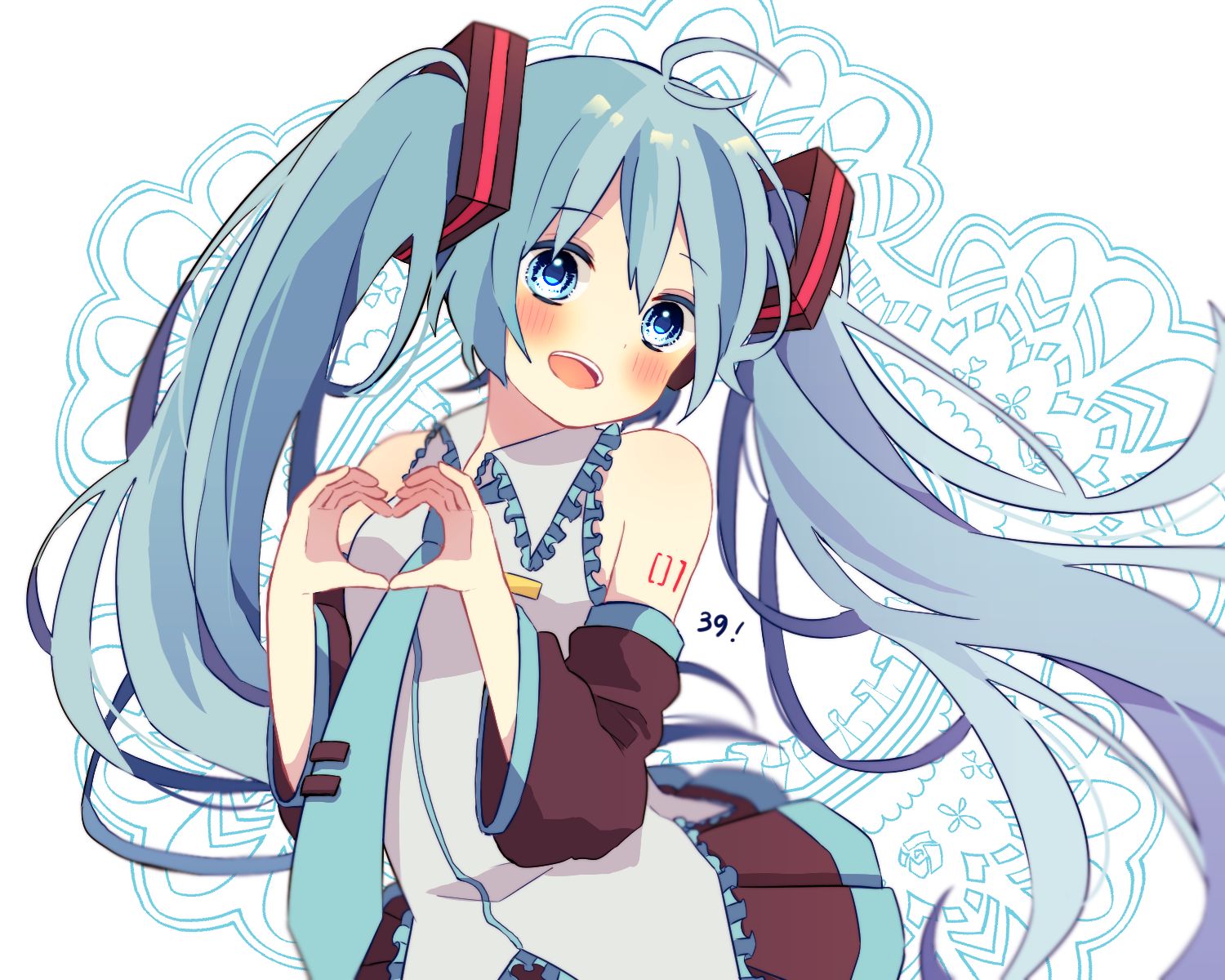 Free download wallpaper Anime, Smile, Vocaloid, Skirt, Tie, Blush, Hatsune Miku, Long Hair, Aqua Eyes, Aqua Hair, Twintails on your PC desktop