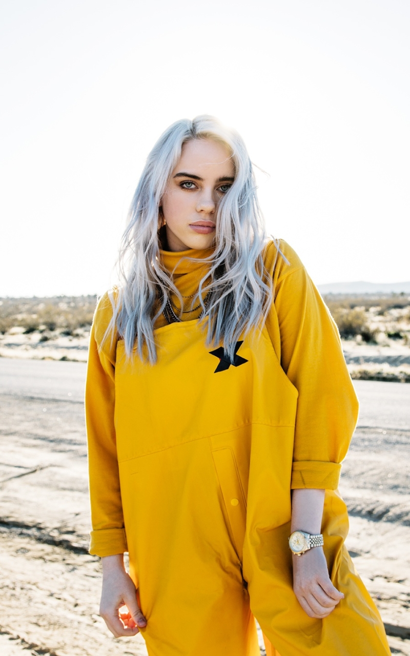 Handy-Wallpaper Musik, Sänger, Amerikanisch, Weißes Haar, Billie Eilish kostenlos herunterladen.