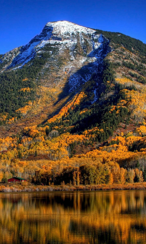 Descarga gratuita de fondo de pantalla para móvil de Naturaleza, Otoño, Montaña, Lago, Reflexión, Bosque, Tierra/naturaleza, Reflejo, Temporada.