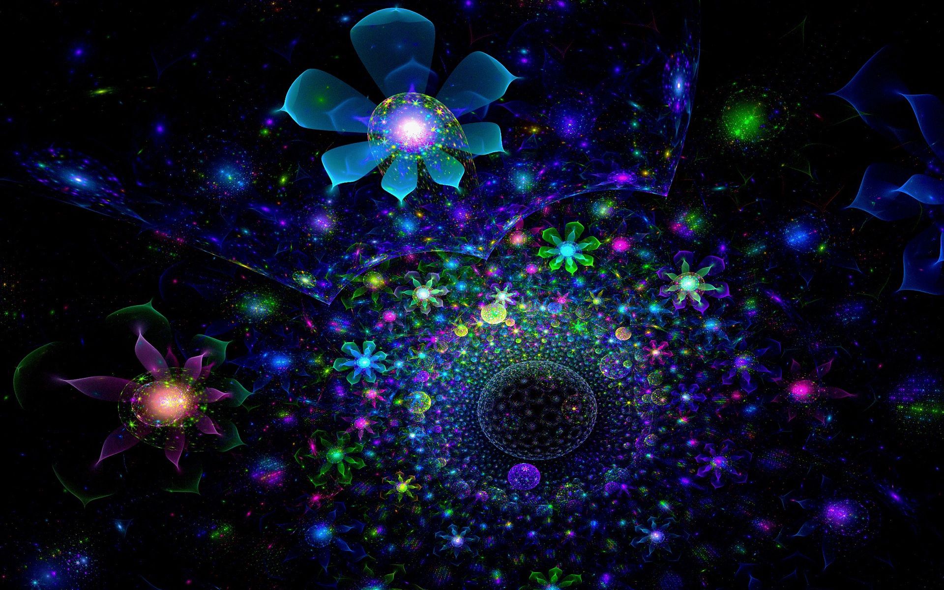 Free download wallpaper Abstract, Shine, Flowers, Light, Fractal on your PC desktop