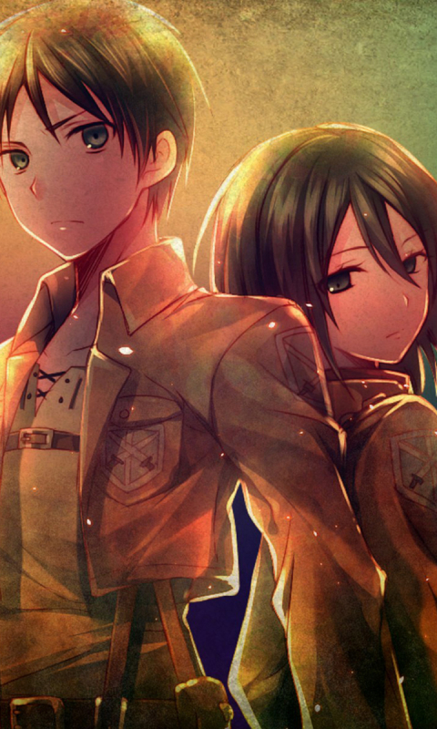 Download mobile wallpaper Anime, Eren Yeager, Mikasa Ackerman, Attack On Titan for free.