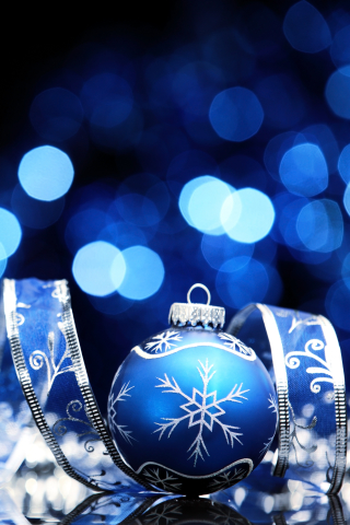 無料モバイル壁紙装飾, クリスマス, 光, 青い, ボケ, クリスマスオーナメント, ホリデーをダウンロードします。
