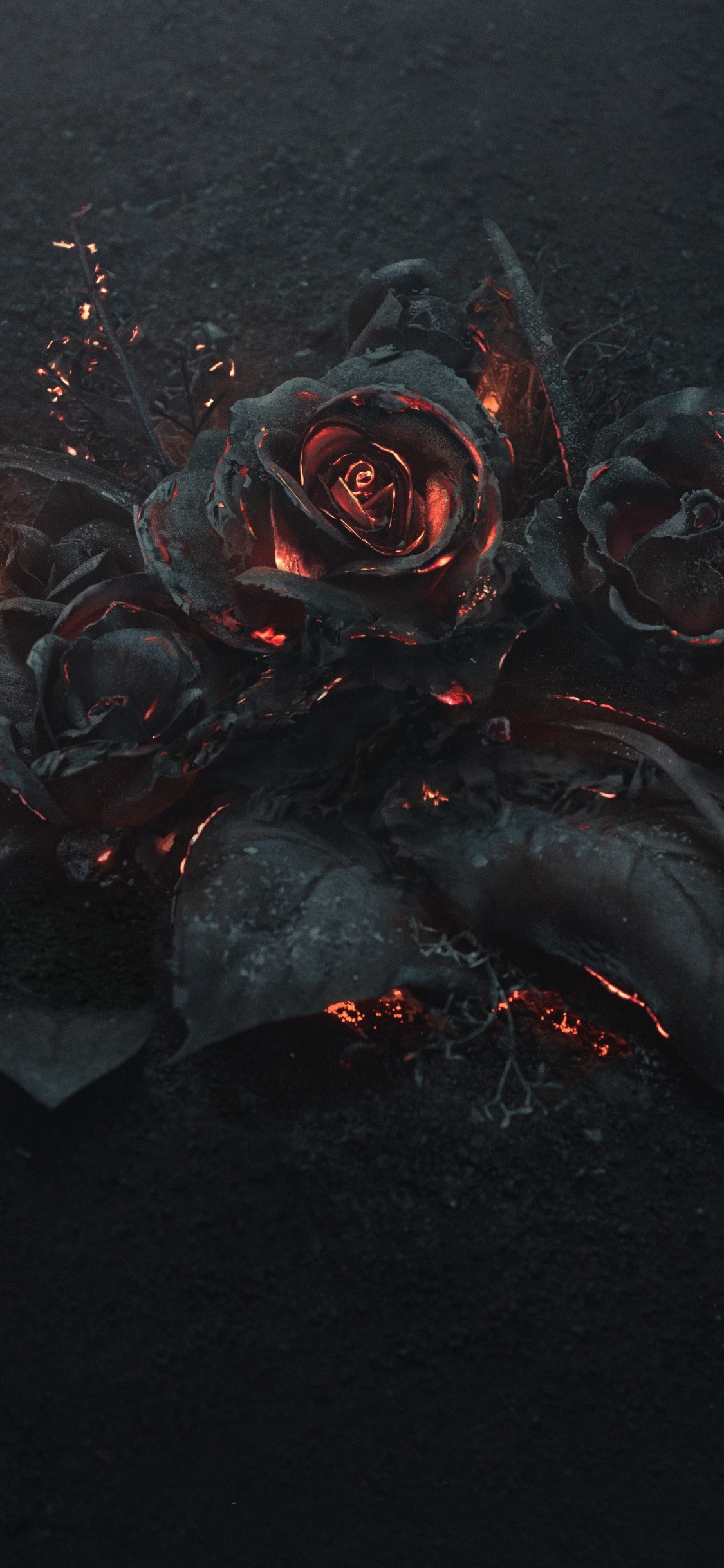 Download mobile wallpaper Fire, Flower, Rose, Artistic for free.