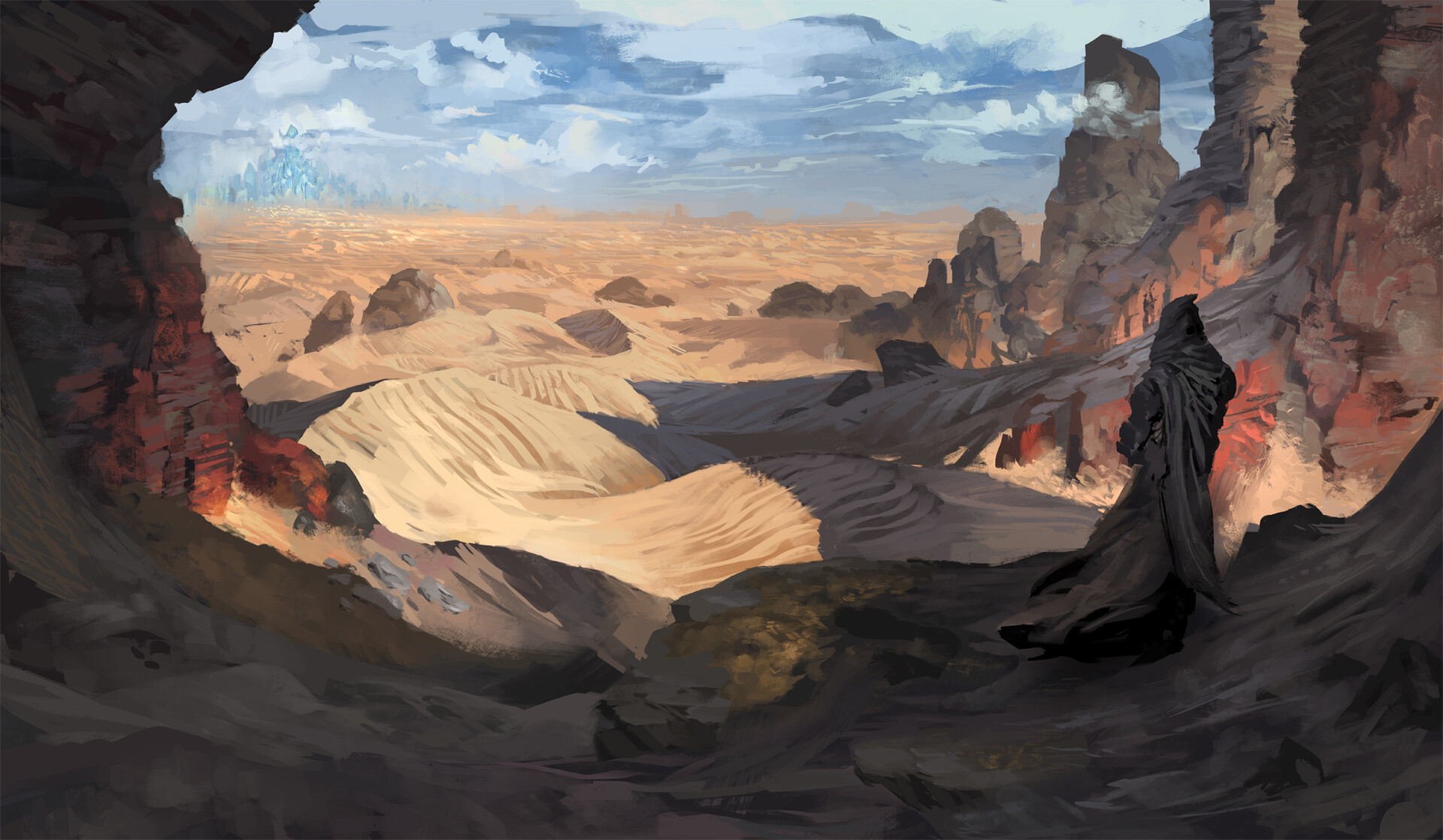 Free download wallpaper Landscape, Fantasy, Desert on your PC desktop