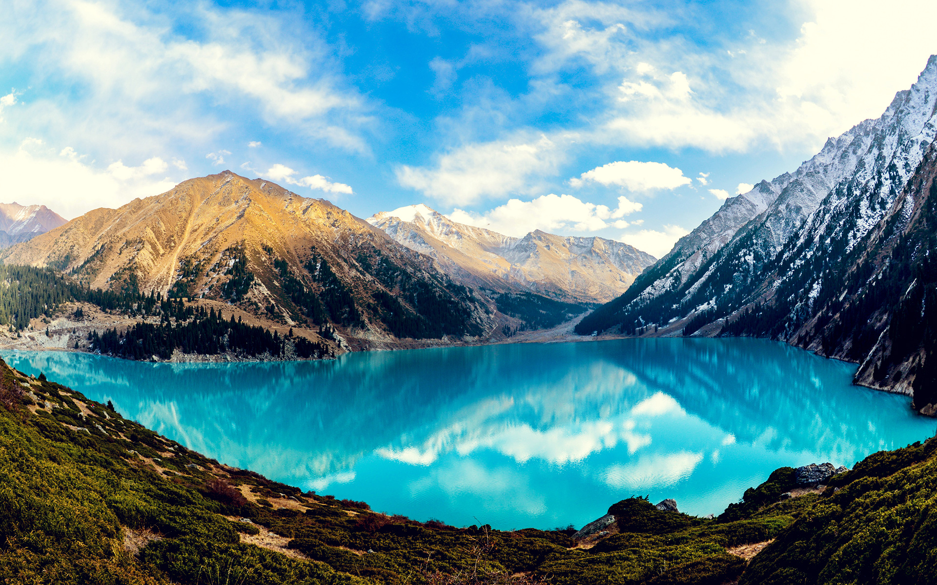 Free download wallpaper Landscape, Nature, Lake, Reflection, Earth, Cloud on your PC desktop