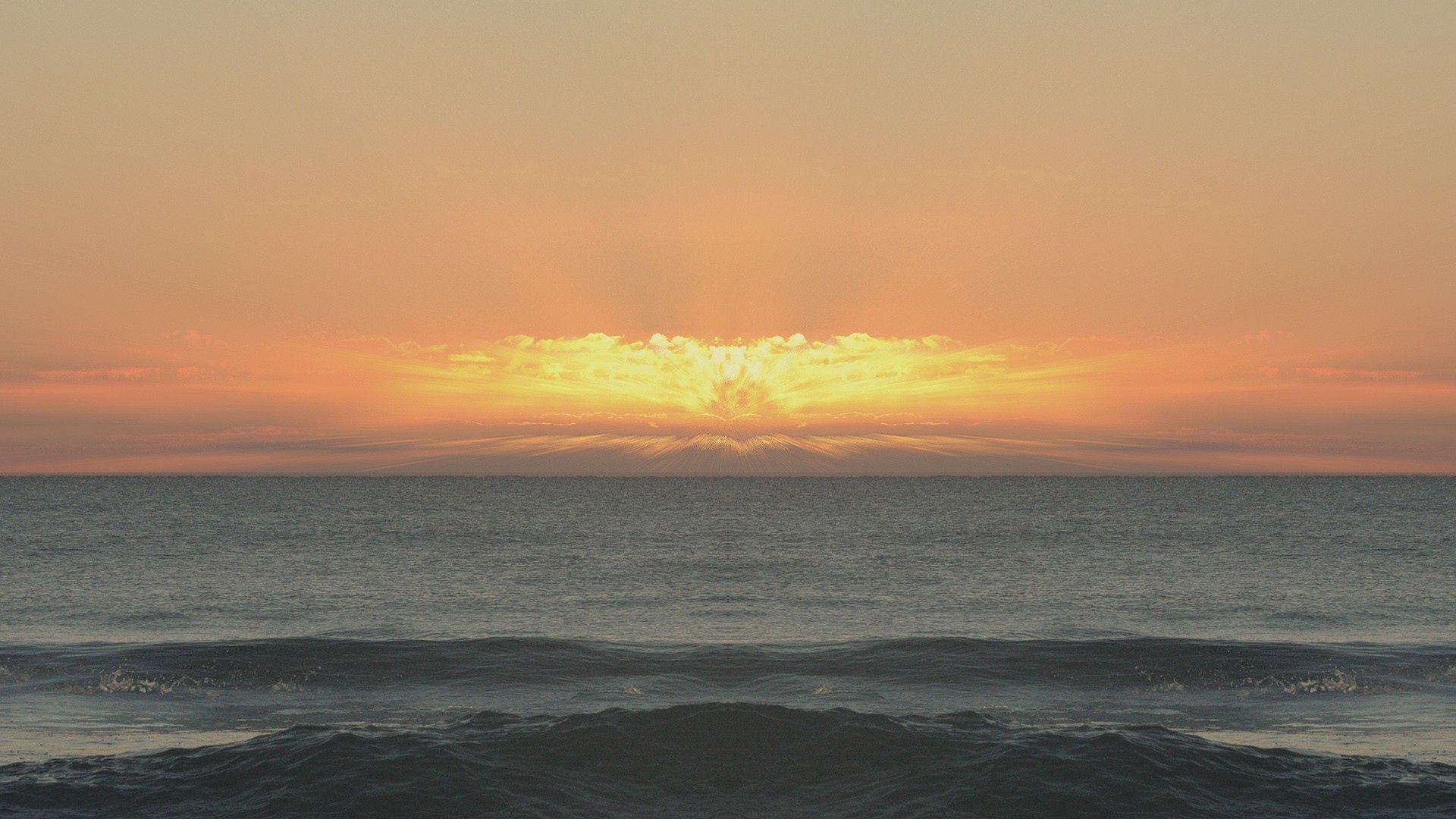 Handy-Wallpaper Natur, Sunset, Sea, Horizont kostenlos herunterladen.