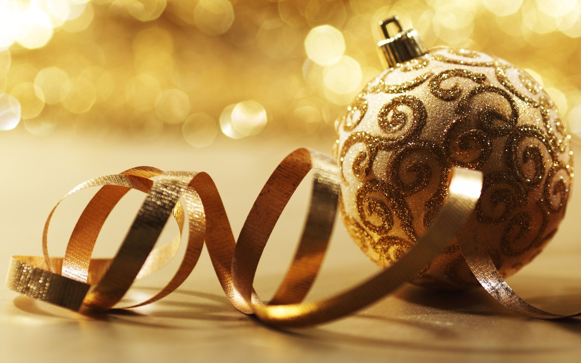 Laden Sie das Feiertage, Dekoration, Weihnachten, Golden, Bokeh, Flitter-Bild kostenlos auf Ihren PC-Desktop herunter