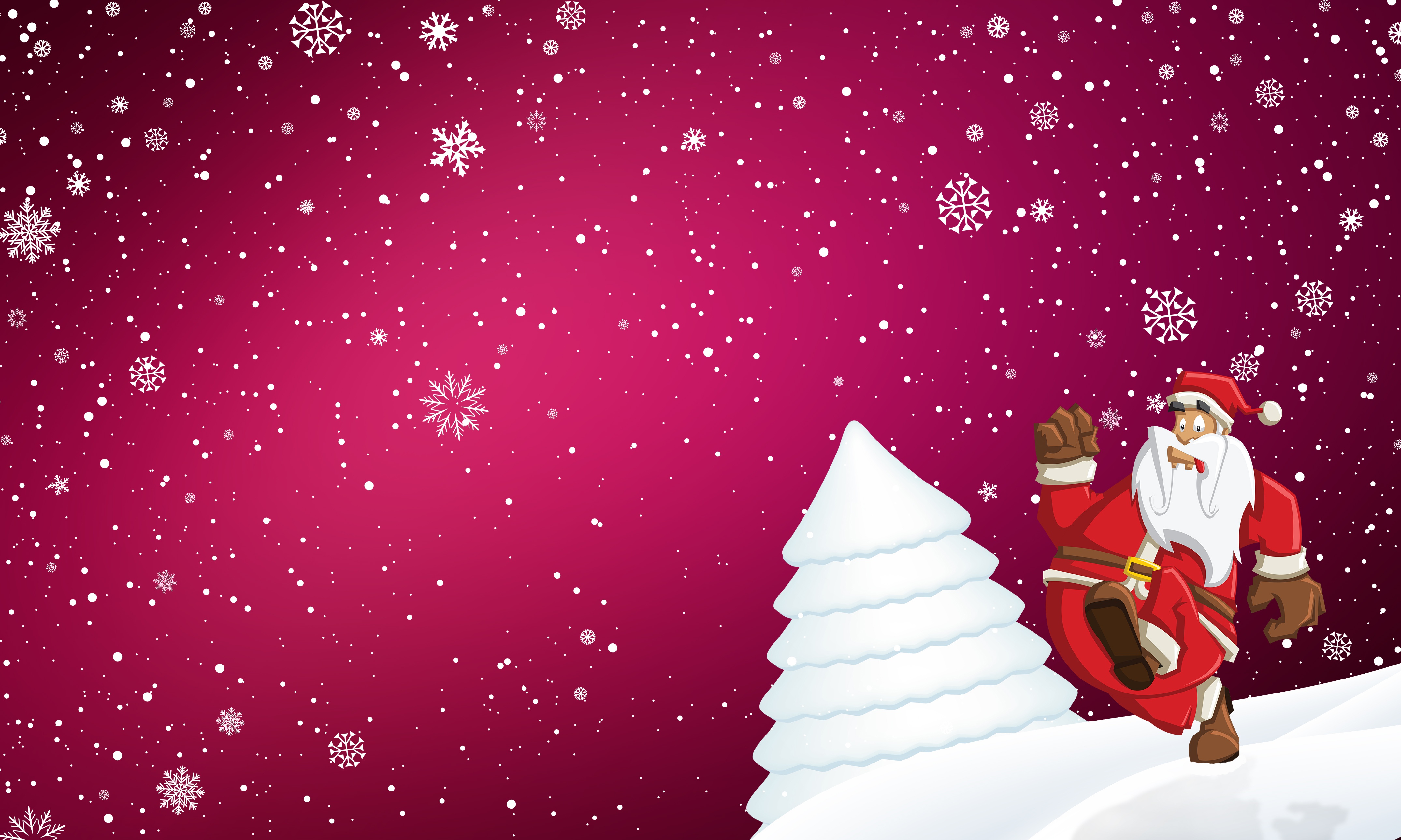 Скачать обои бесплатно Снежинки, Рождество, Борода, Праздничные, Шляпа Санты, Санта картинка на рабочий стол ПК