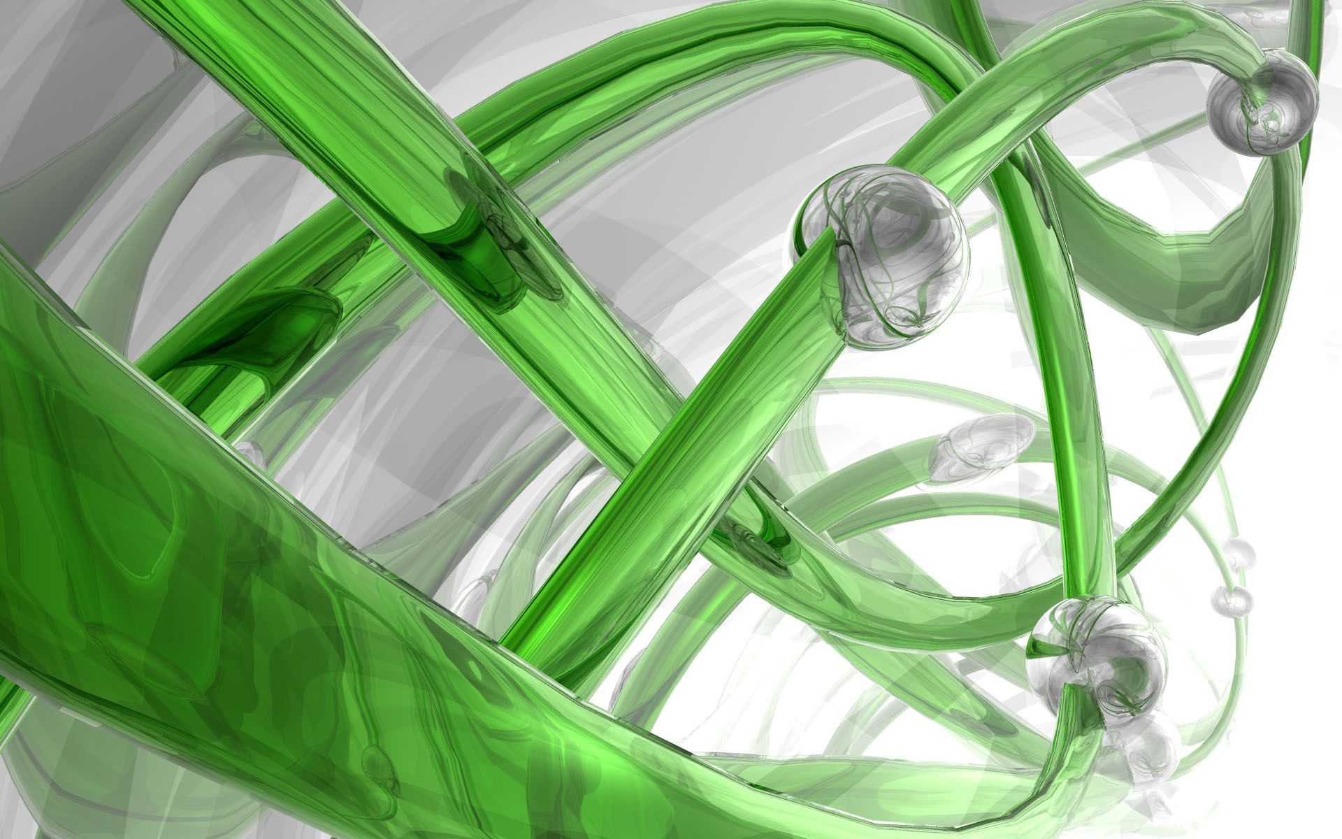 Скачать обои бесплатно Белый, Зеленый, Спираль, Стекло, 3D картинка на рабочий стол ПК