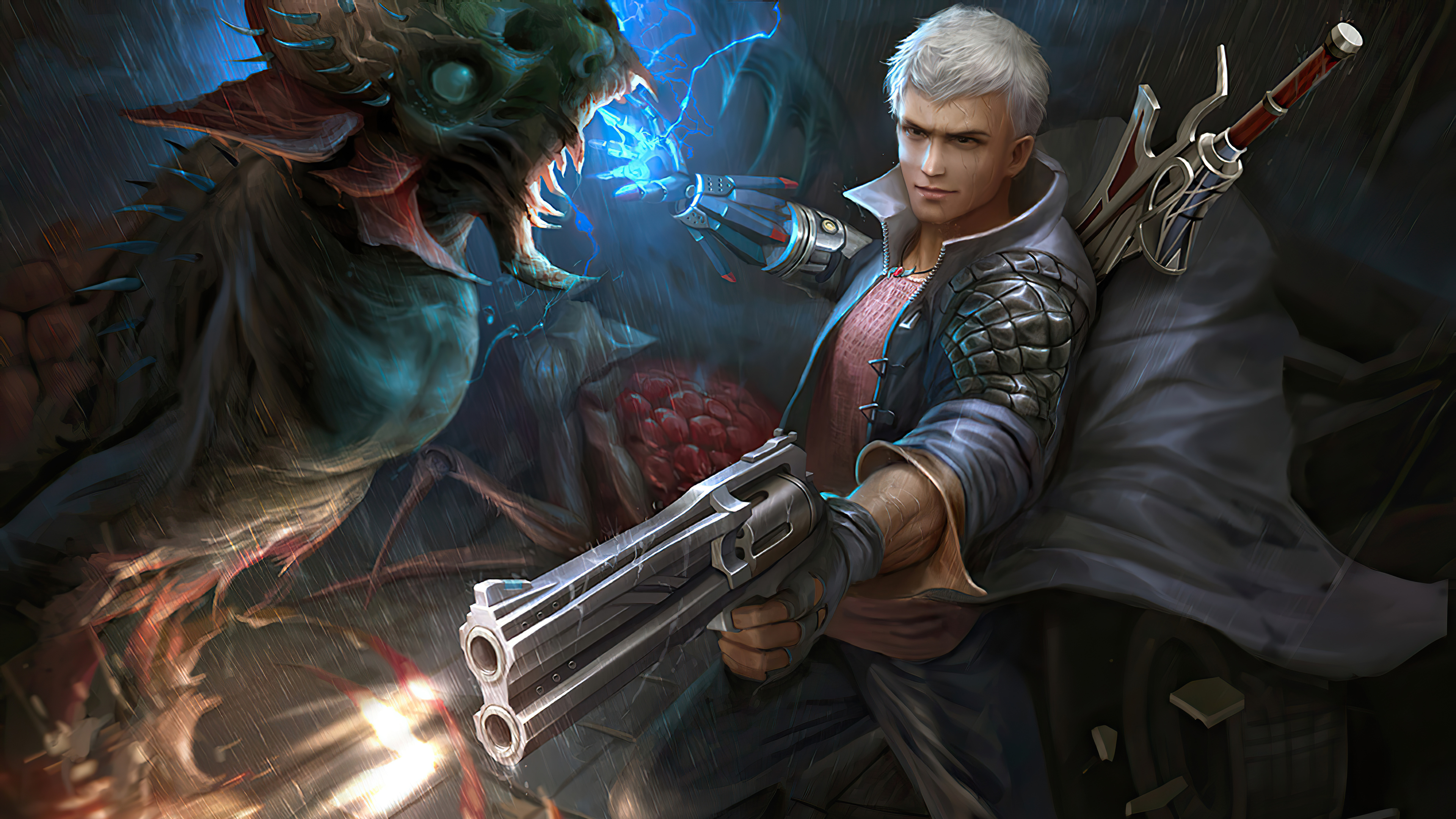 Free download wallpaper Devil May Cry, Weapon, Creature, Video Game, Gun, Devil May Cry 5 on your PC desktop