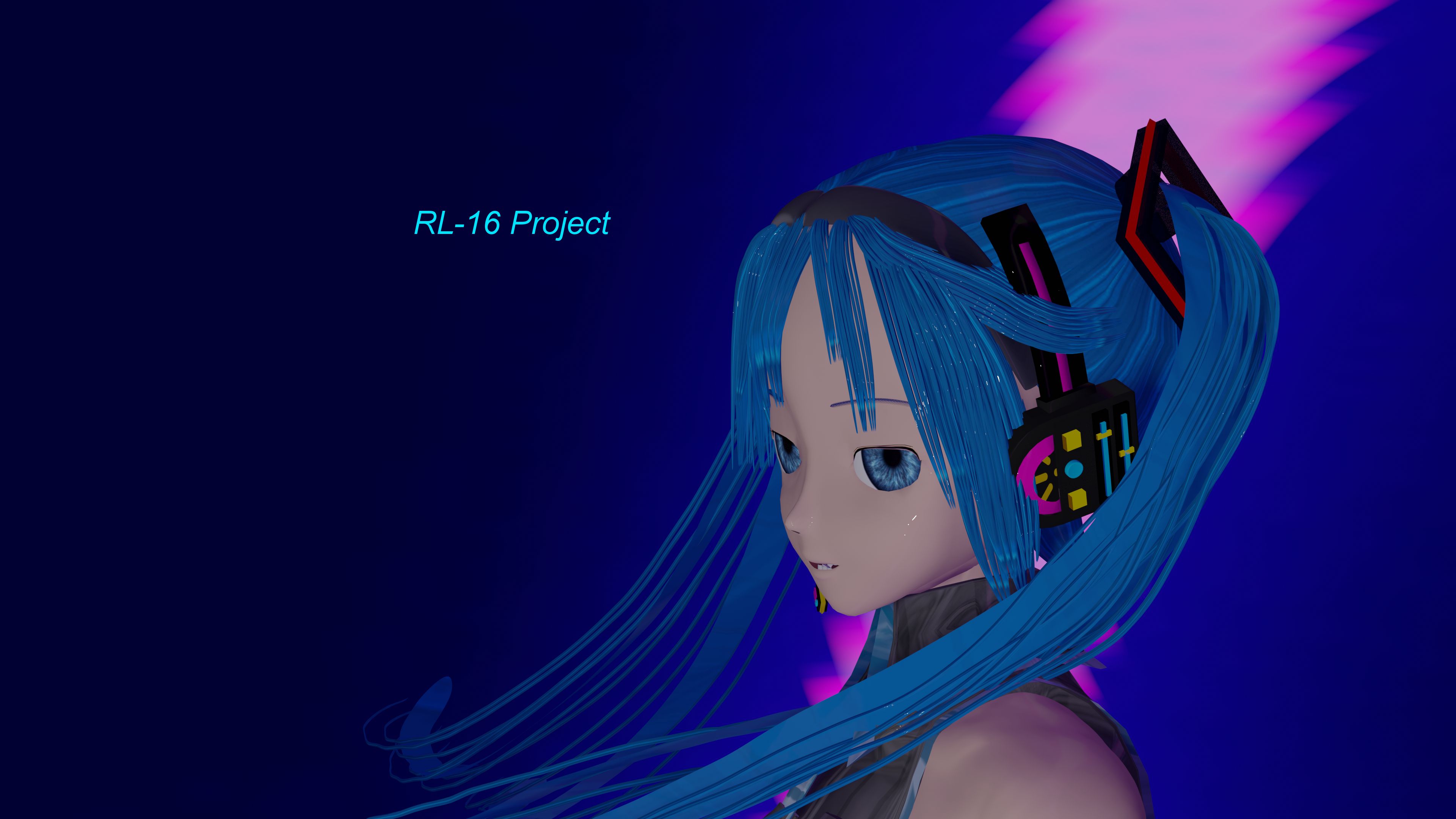 Handy-Wallpaper Vocaloid, Mixer, Blaue Augen, Blaue Haare, Hatsune Miku, Animes, Blender 3D kostenlos herunterladen.