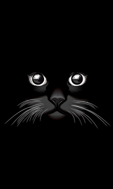Скачать картинку Животные, Кот, Черный, Кошка, Художественный, Чёрный, Минималистский в телефон бесплатно.