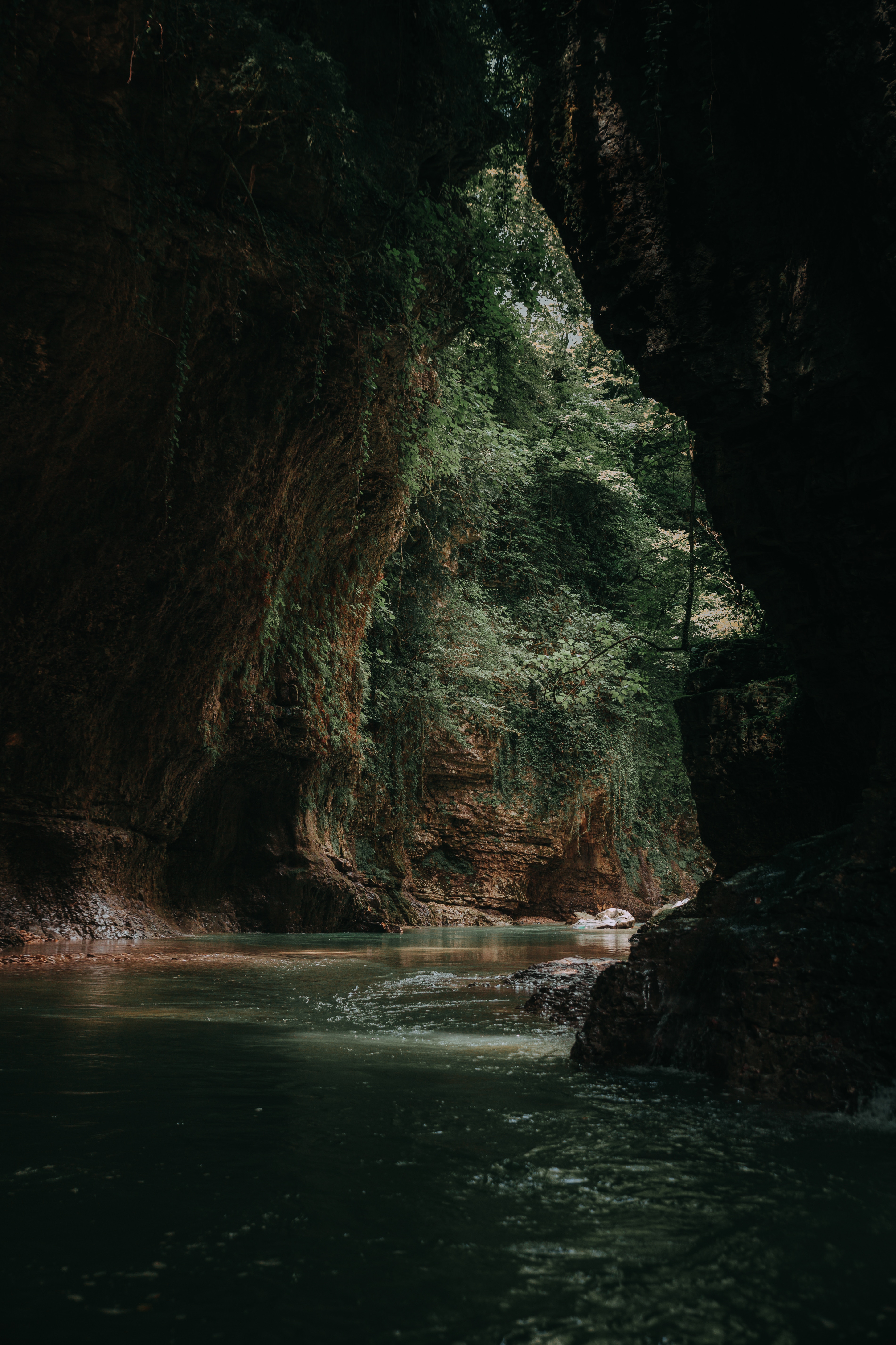 cave, stones, nature, dark, water cellphone