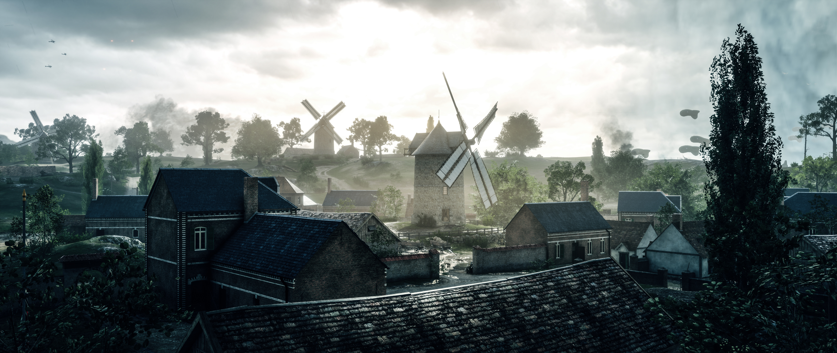 Handy-Wallpaper Schlachtfeld, Windmühle, Computerspiele, Battlefield 1 kostenlos herunterladen.