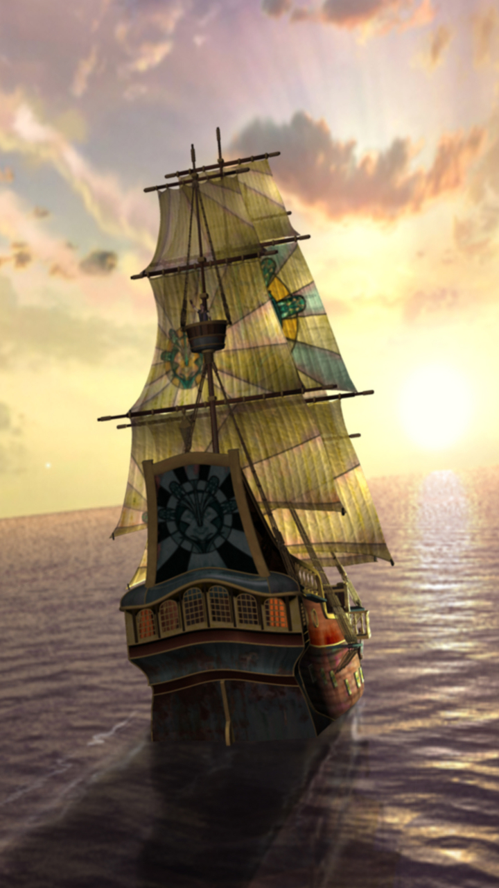 Download mobile wallpaper Fantasy, Ship for free.