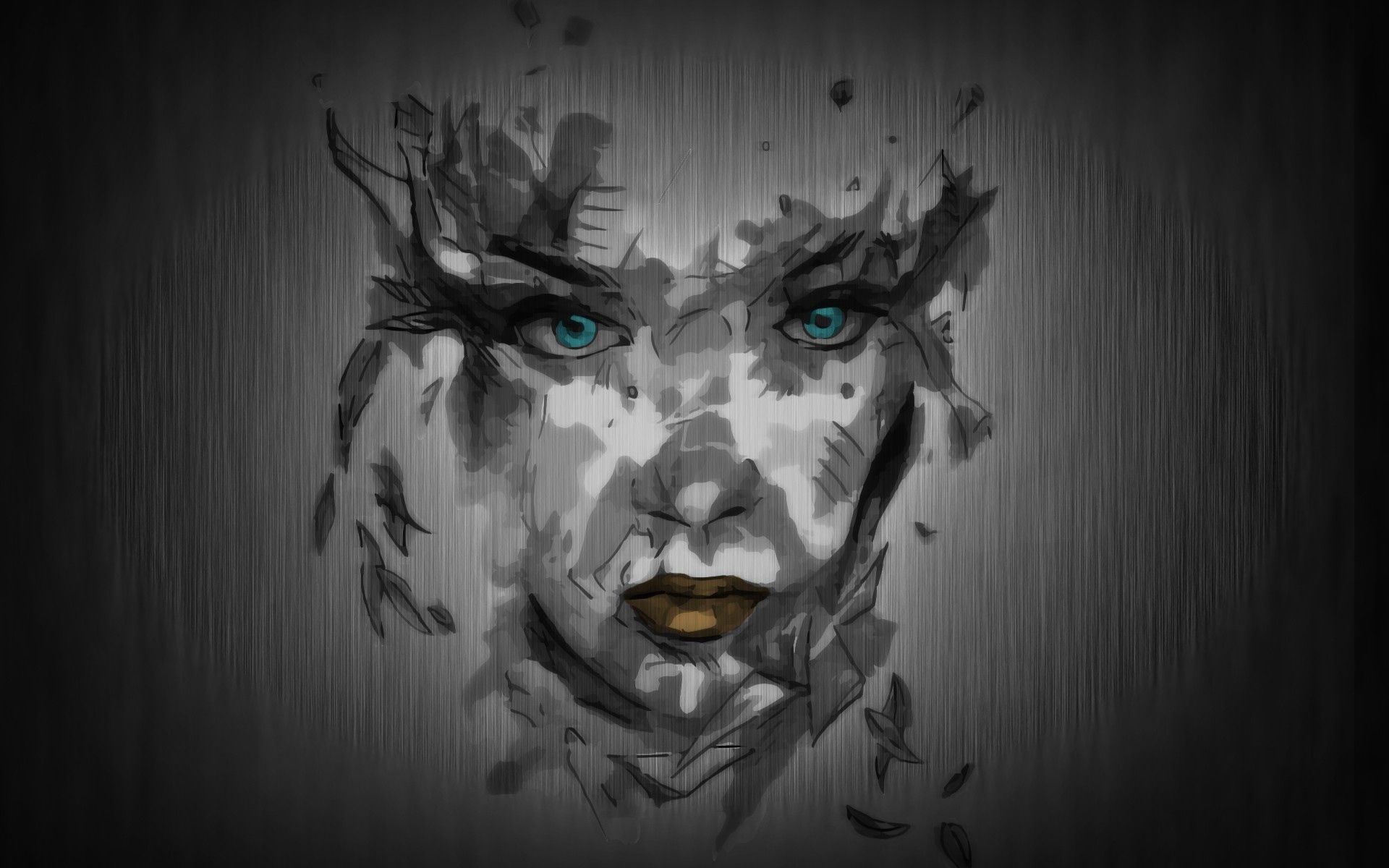 face, abstract, paint, background Full HD