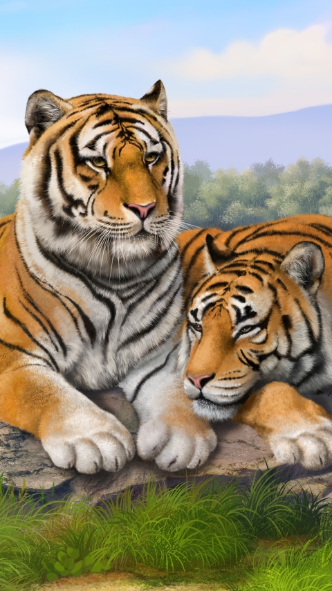 Download mobile wallpaper Cats, Tiger, Animal for free.