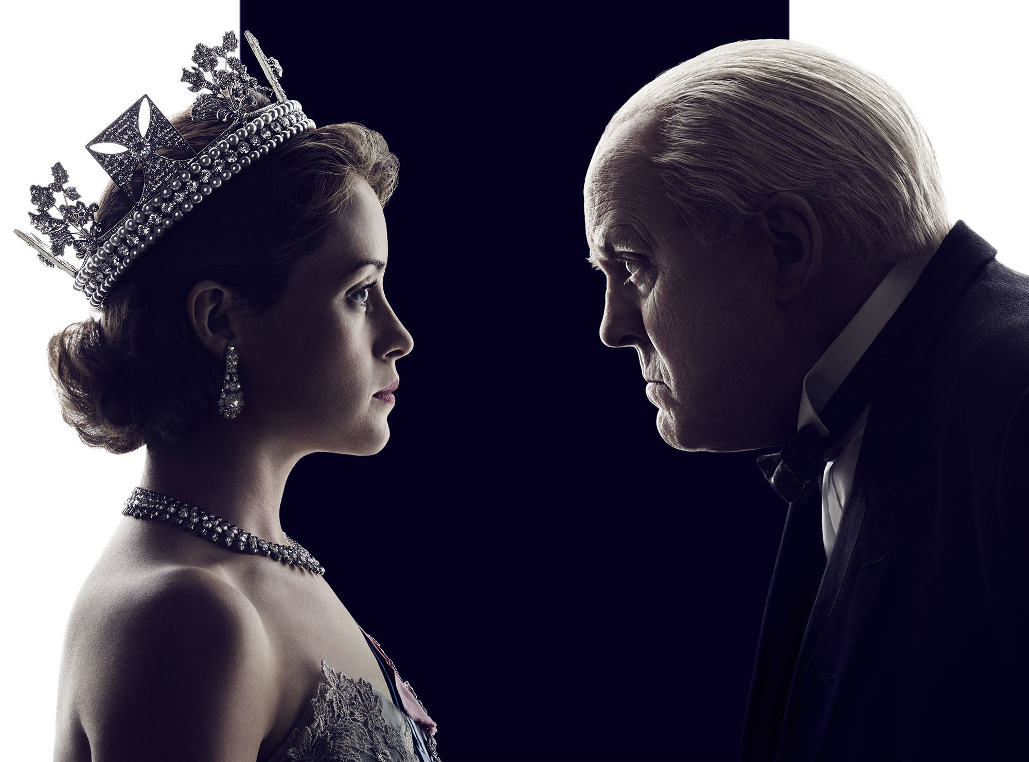 tv show, the crown, claire foy, john lithgow, queen elizabeth ii, winston churchill