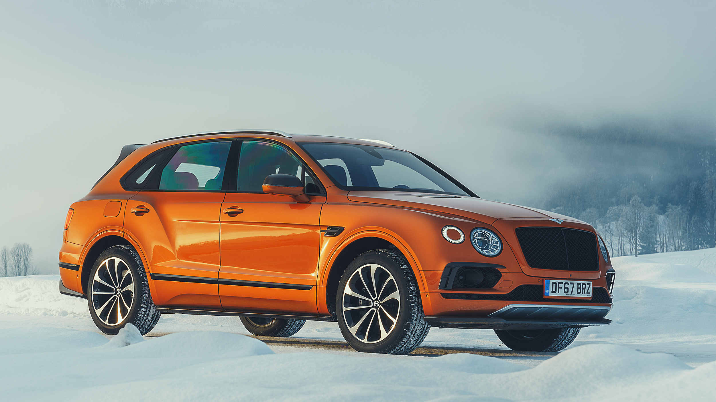Download mobile wallpaper Bentley, Car, Suv, Bentley Bentayga, Vehicles, Orange Car for free.