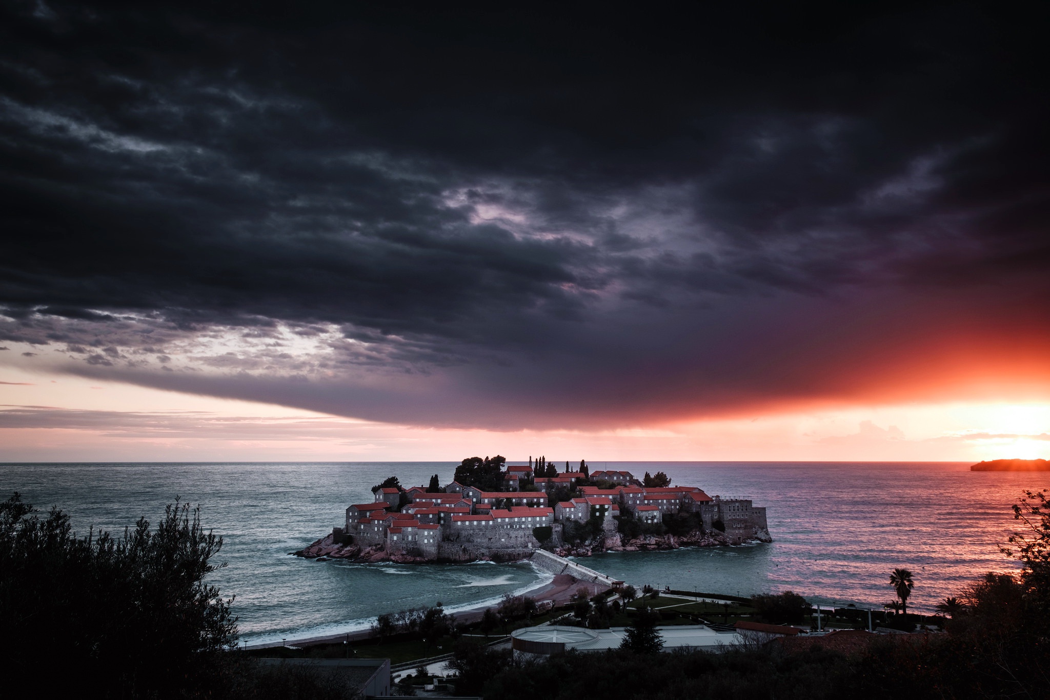 Download mobile wallpaper Town, Man Made, Sveti Stefan, Towns for free.