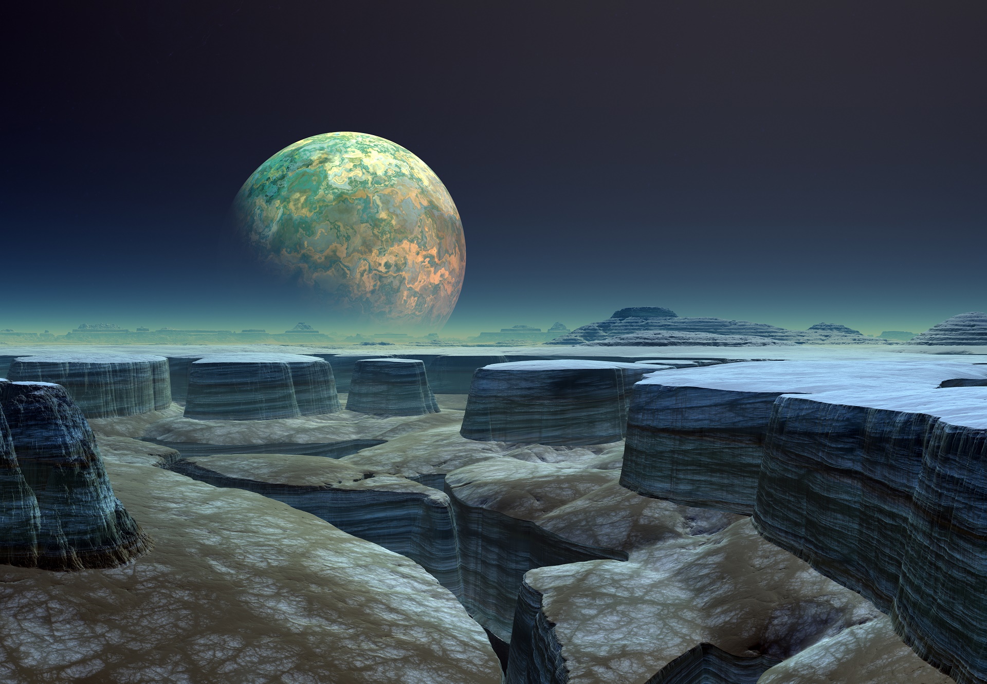 Free download wallpaper Landscape, 3D, Planet, Artistic, Cgi on your PC desktop