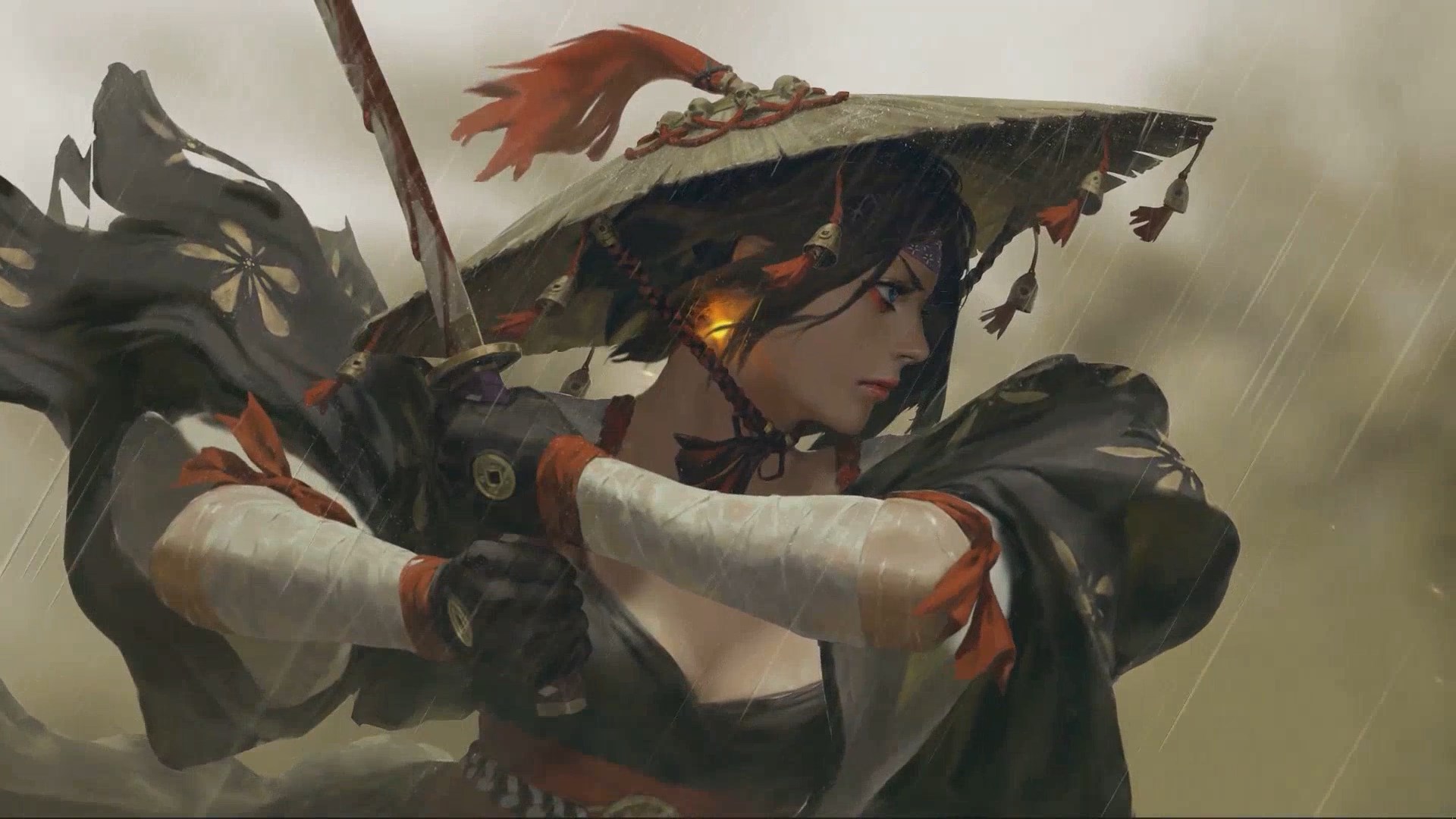 Descarga gratuita de fondo de pantalla para móvil de Fantasía, Samurái, Mujer Guerrera.
