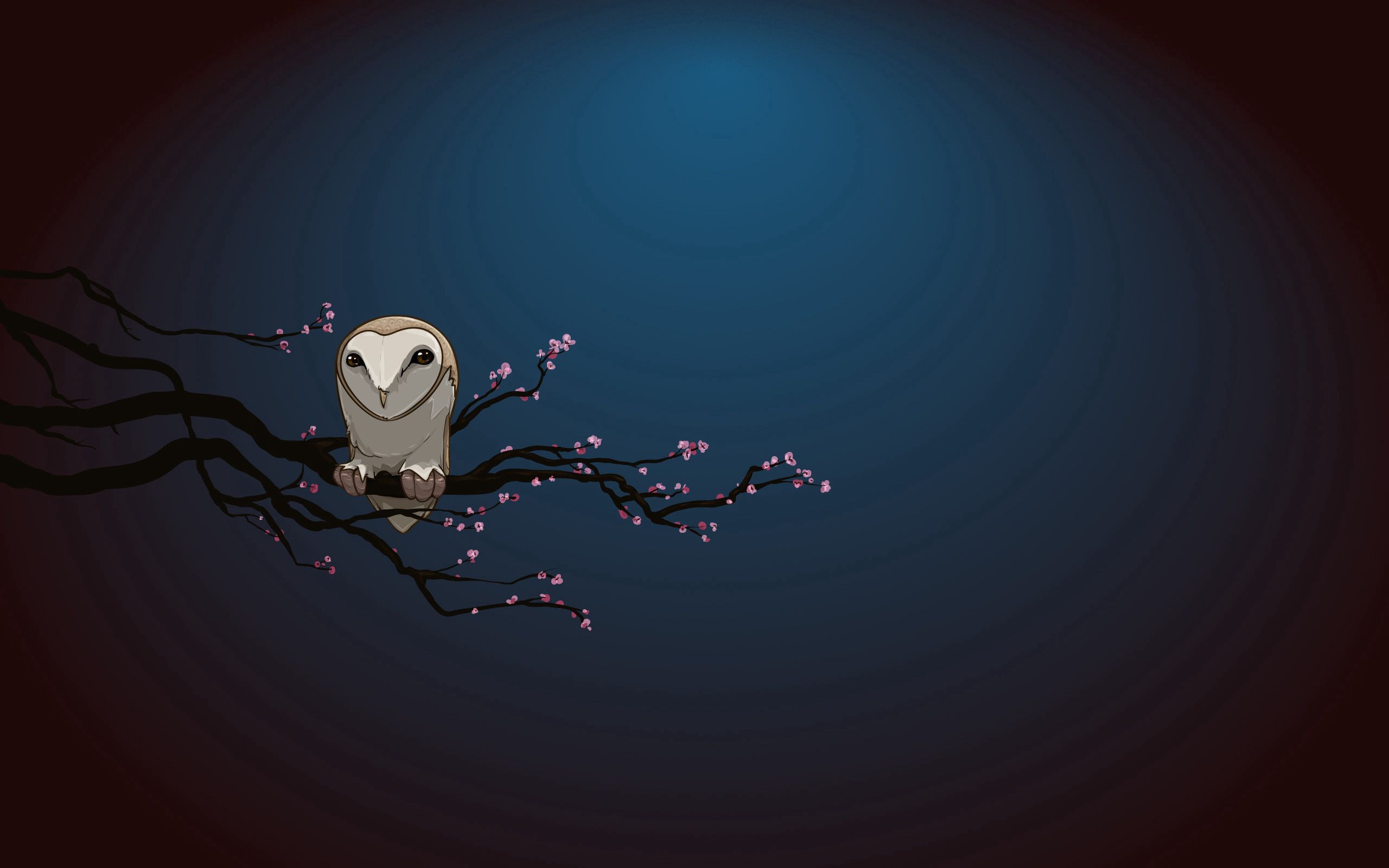 Download mobile wallpaper Branch, Night, Art, Owl for free.
